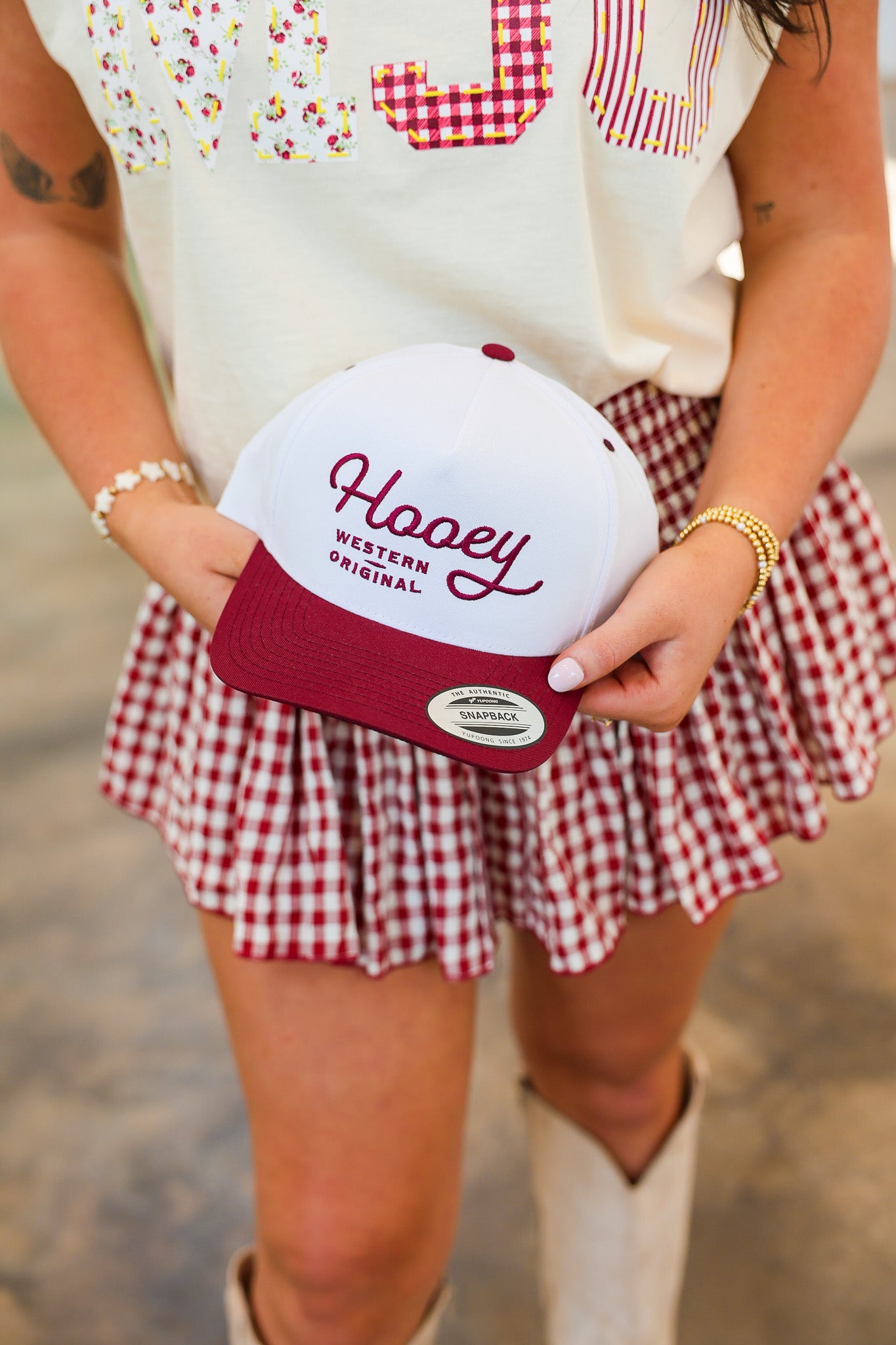 Hooey "OG" White/Maroon Cap
