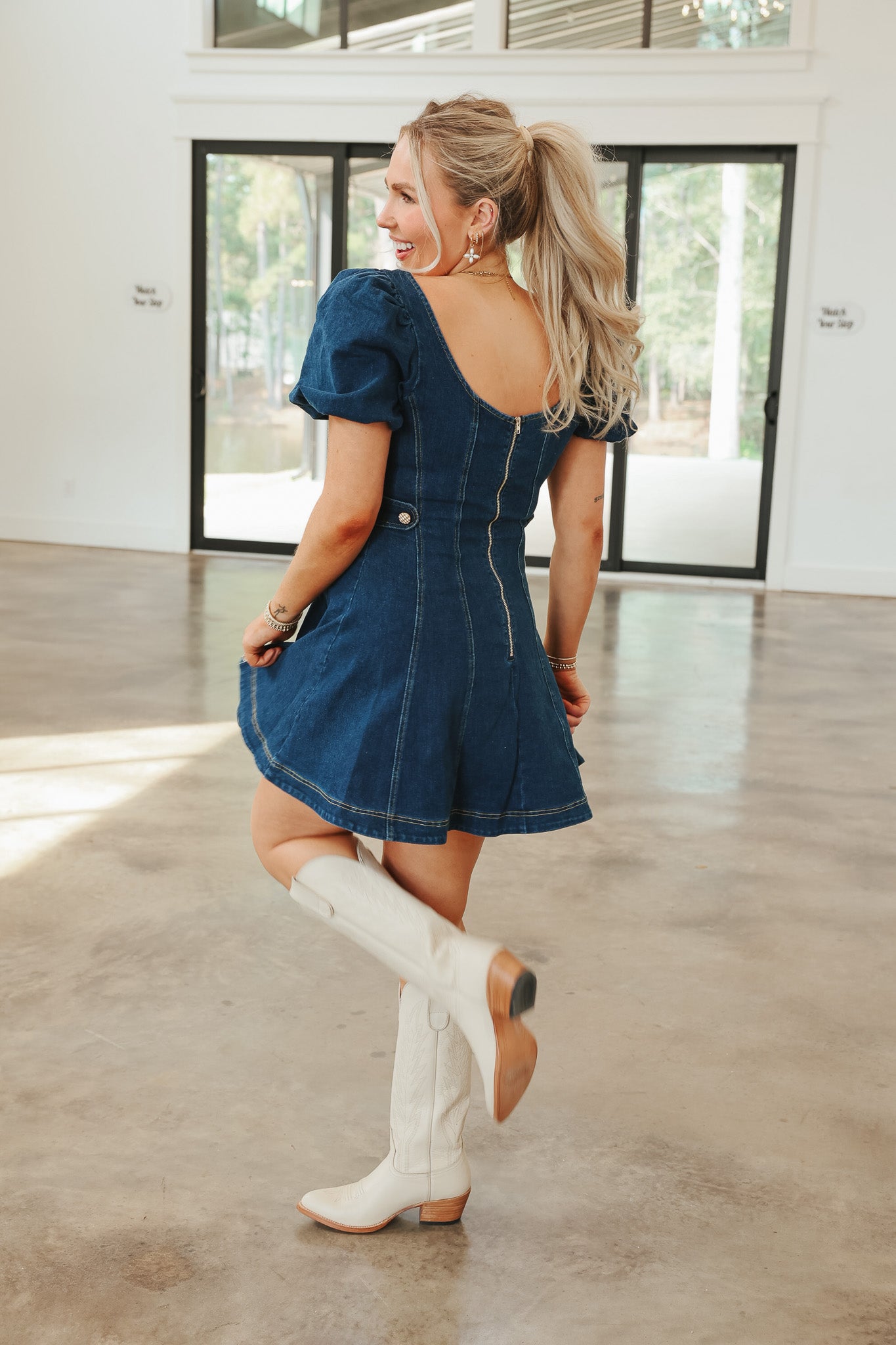 Feminine Charm Denim Dress