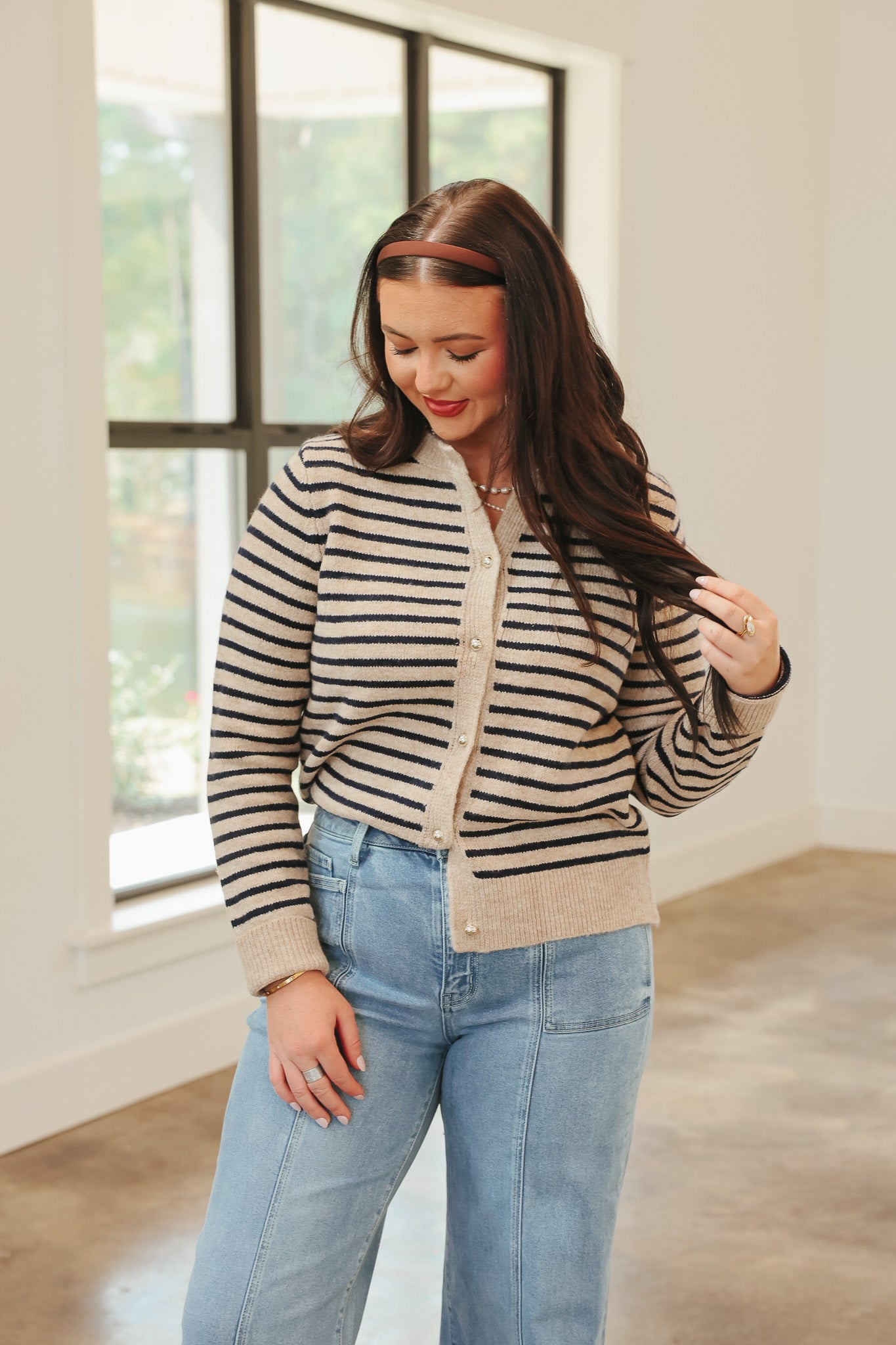 Posh Moment Striped Cardigan