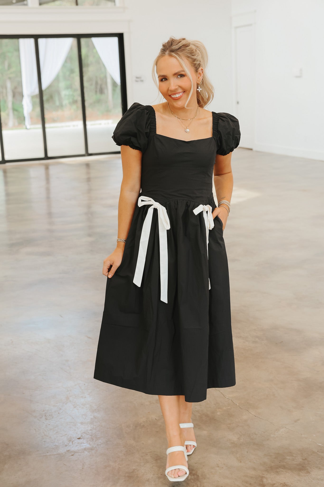 Darling Details Black Midi Dress