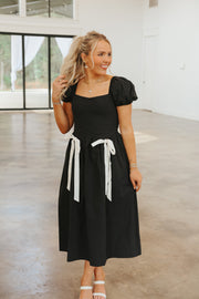 Darling Details Black Midi Dress