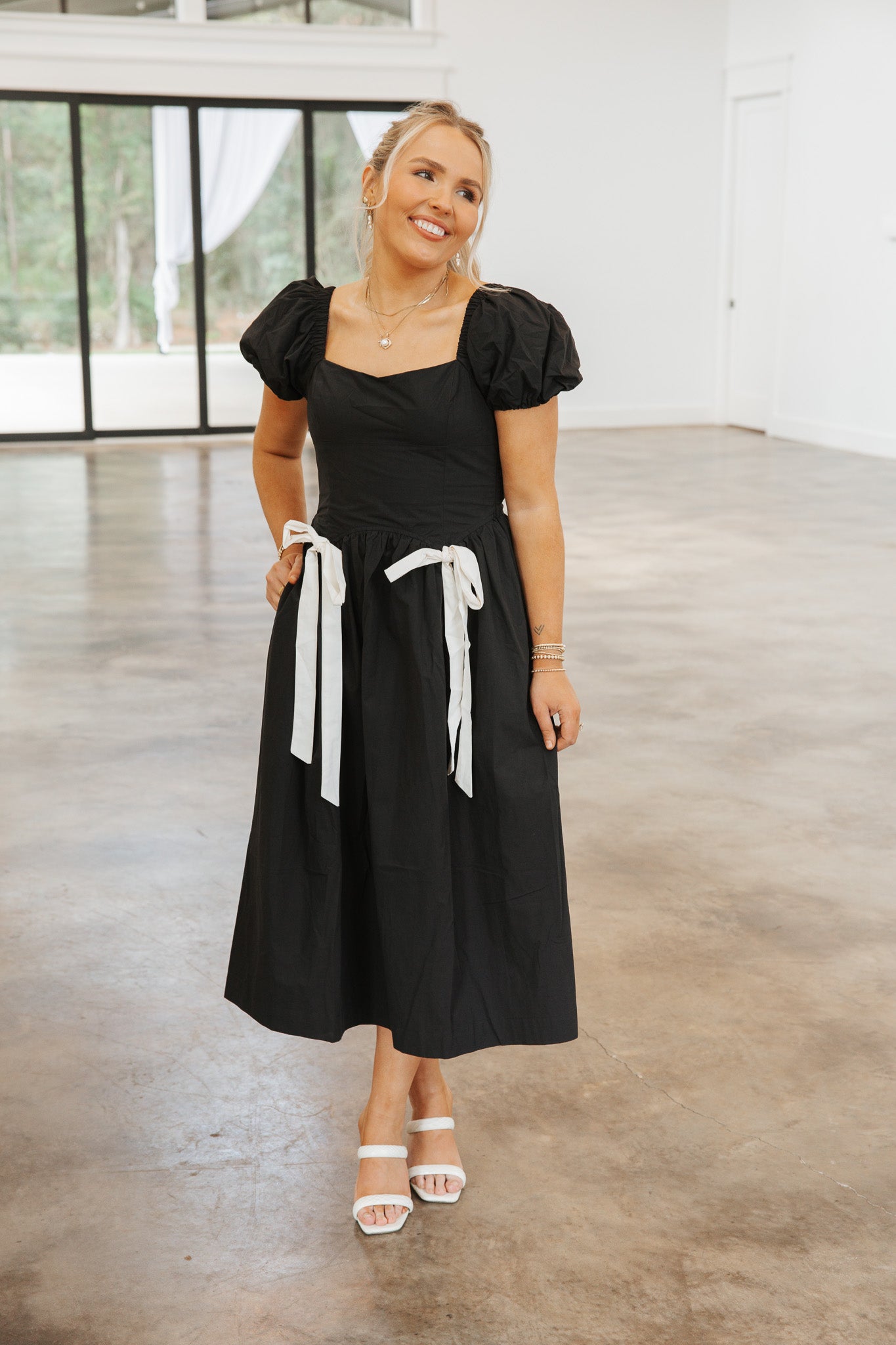 Darling Details Black Midi Dress