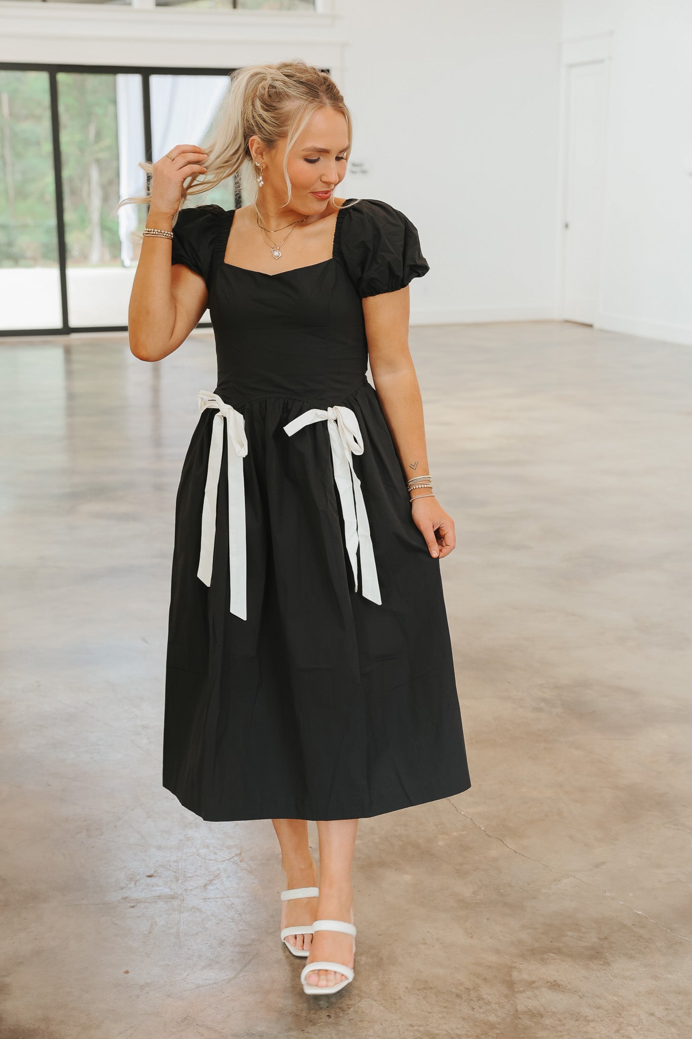 Darling Details Black Midi Dress