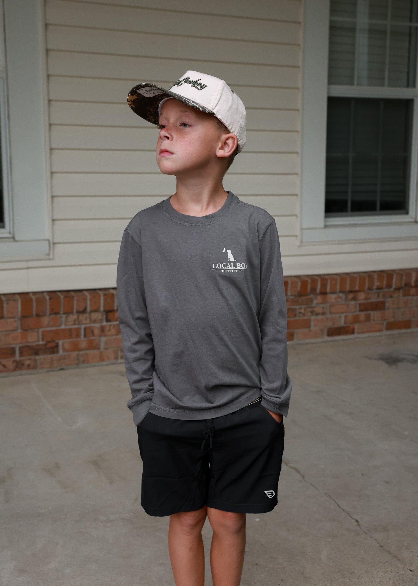 Local Boy Youth Brush Camo Logo Long Sleeve T-Shirt