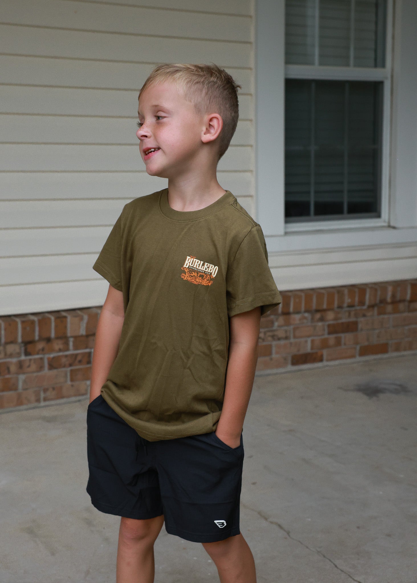 Burlebo Toddler & Youth Hunting Dogs T-Shirt in Hunter Green