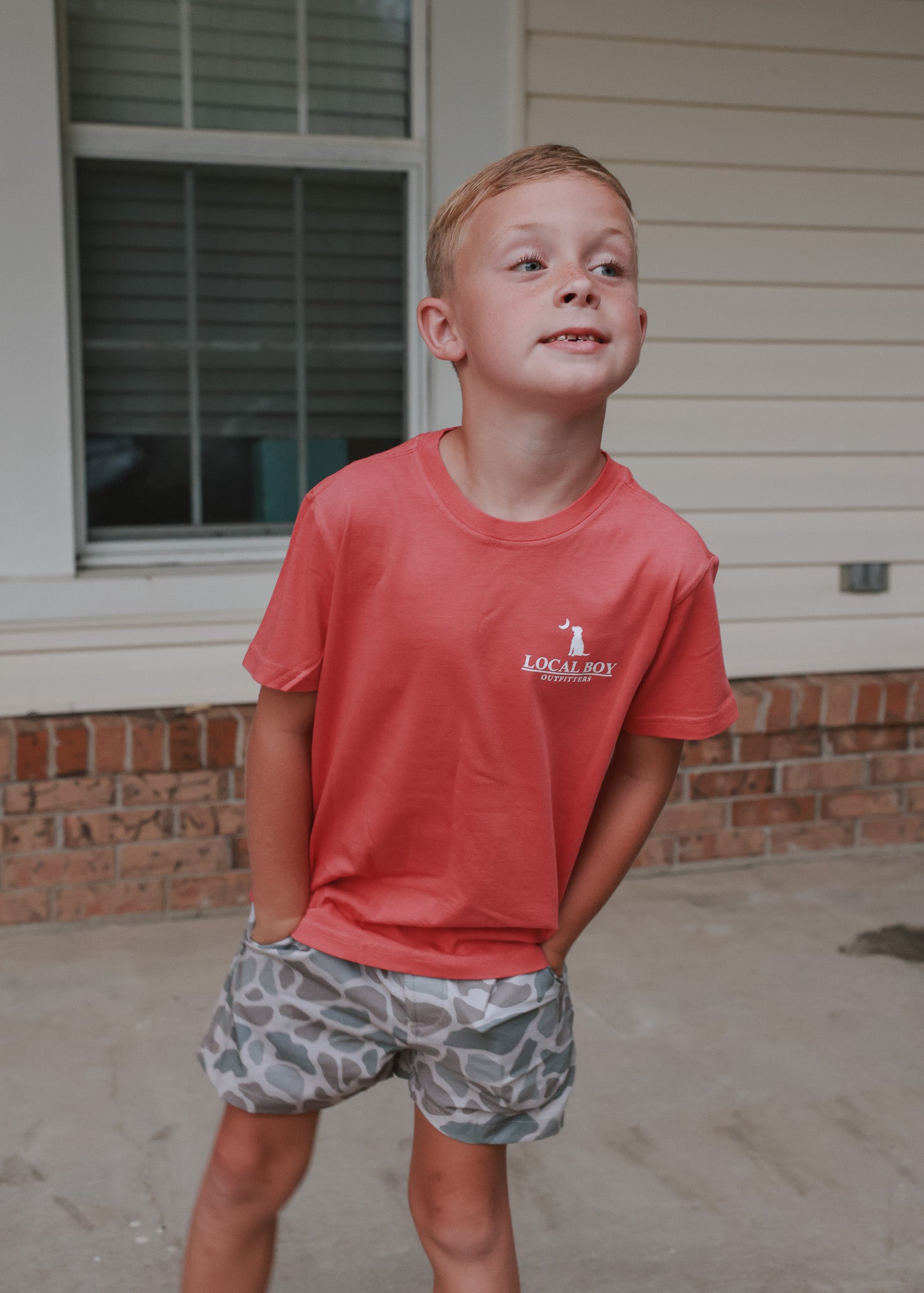 Local Boy Youth Dog & Moon Camo Badge T-Shirt