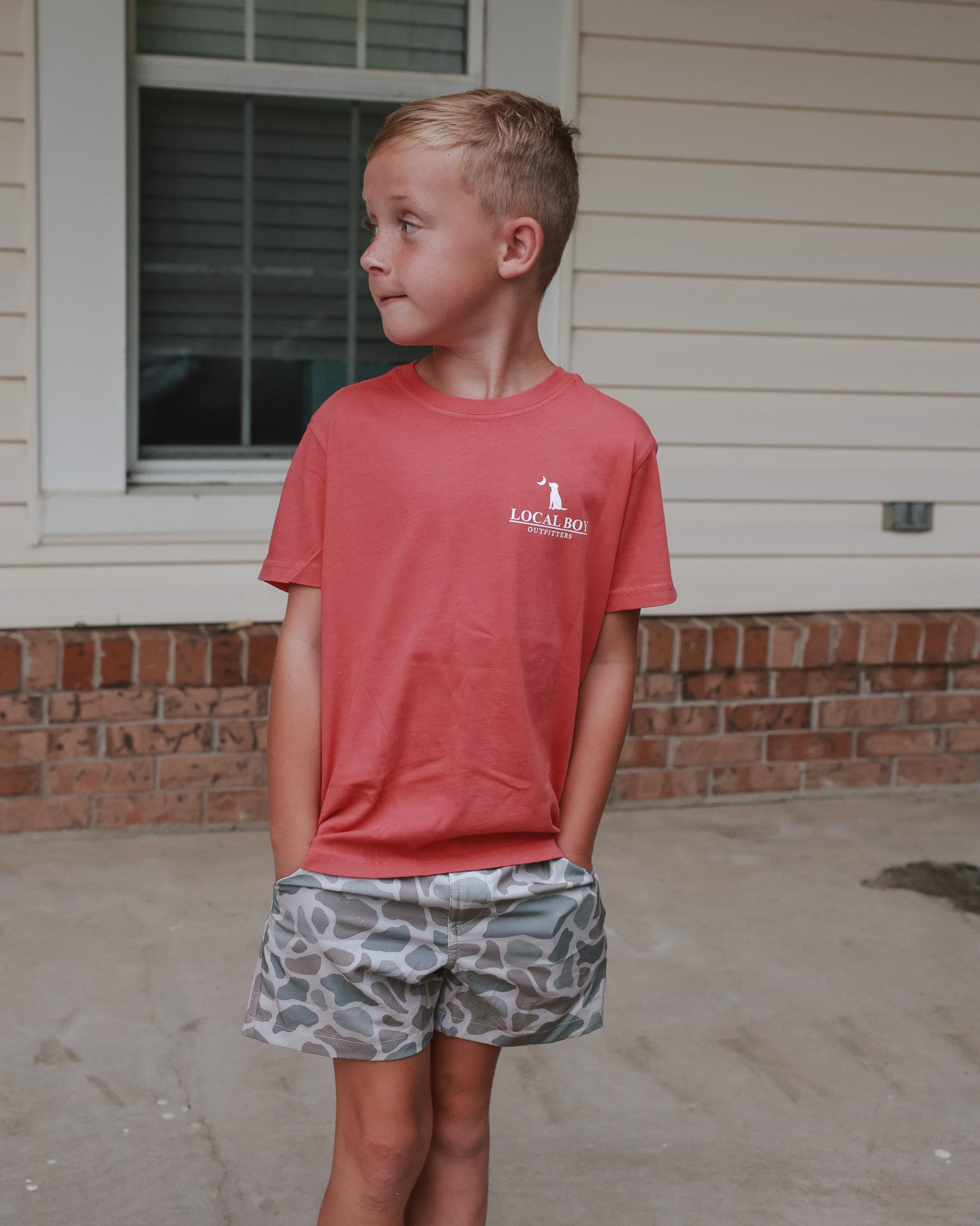 Local Boy Youth Dog & Moon Camo Badge T-Shirt