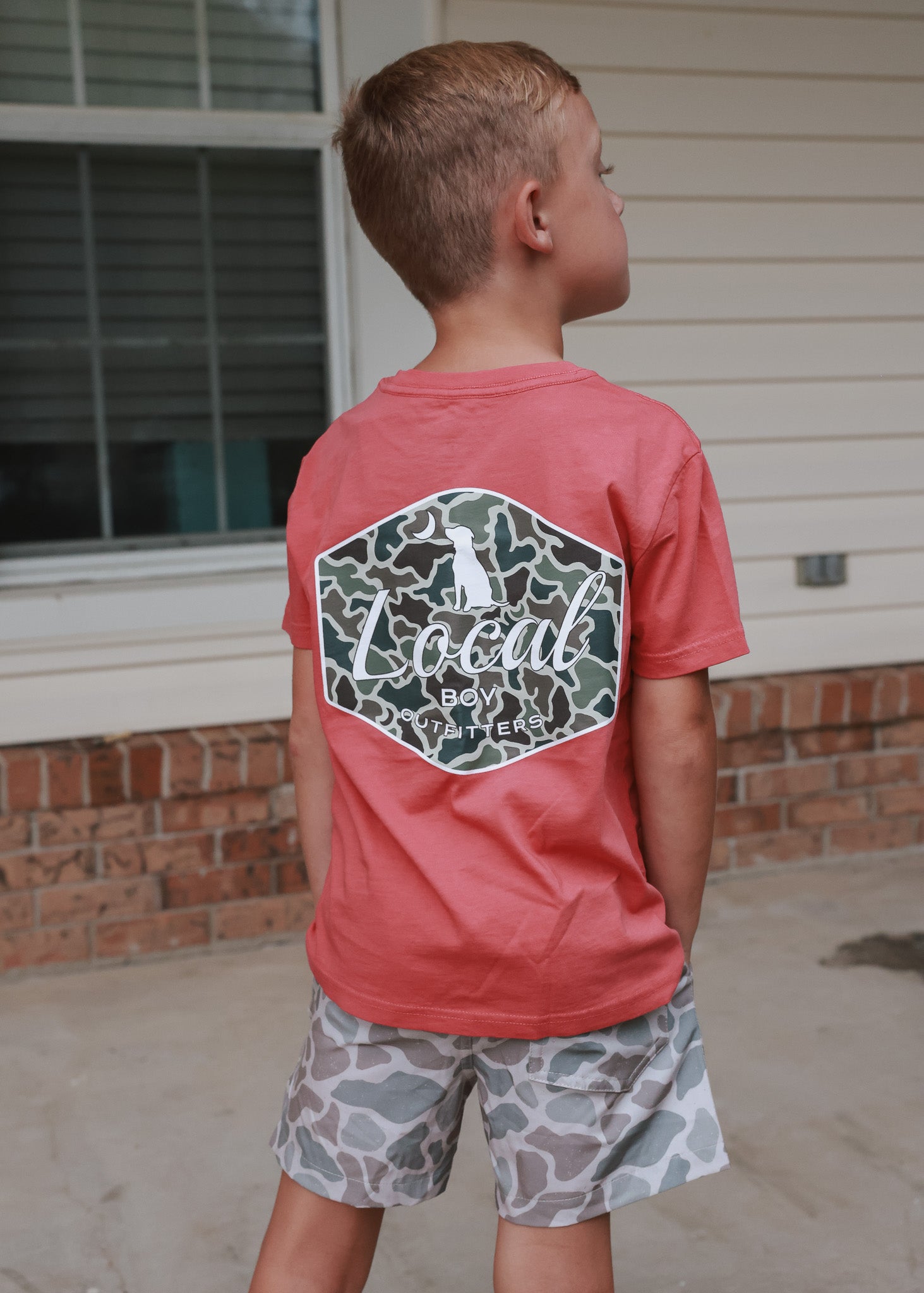 Local Boy Youth Dog & Moon Camo Badge T-Shirt