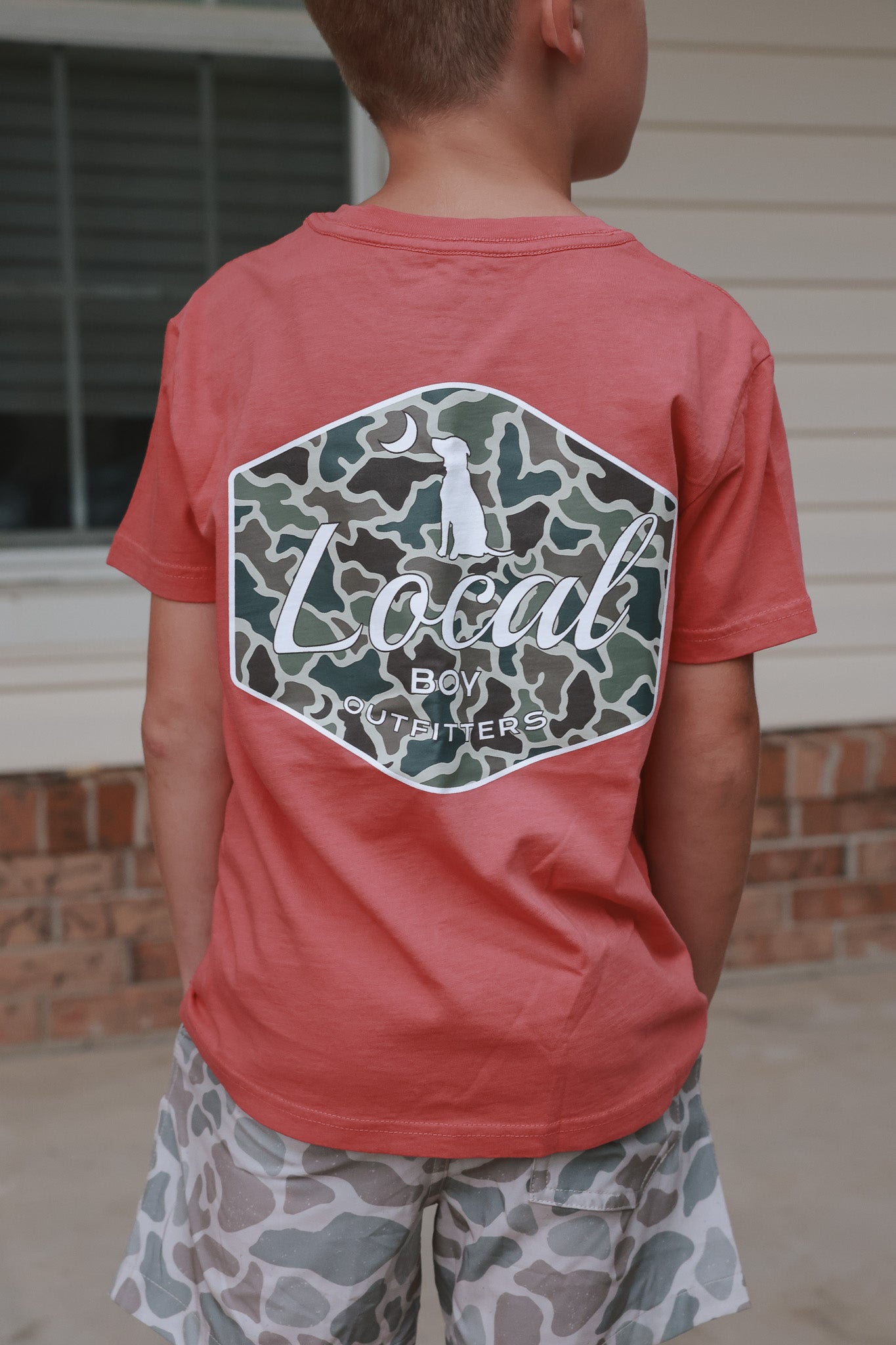 Local Boy Youth Dog & Moon Camo Badge T-Shirt