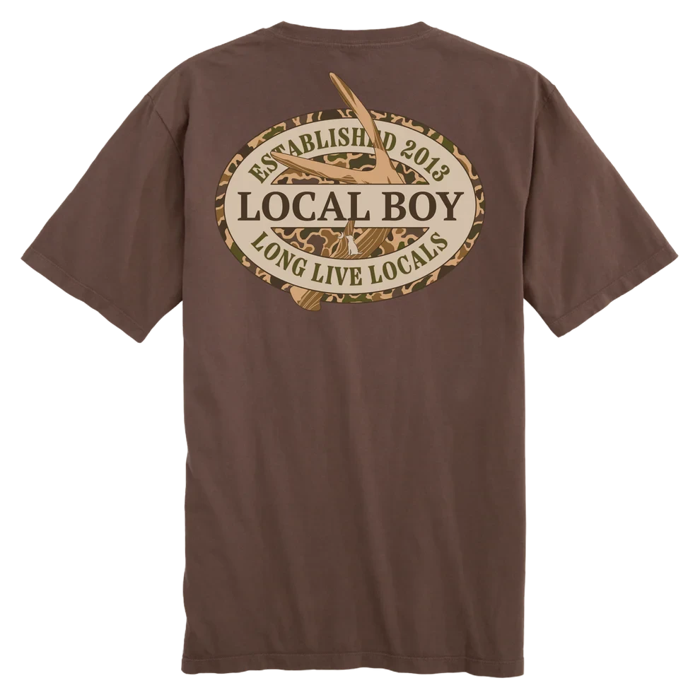 Youth Local Boy Old School Antler Oval T-Shirt