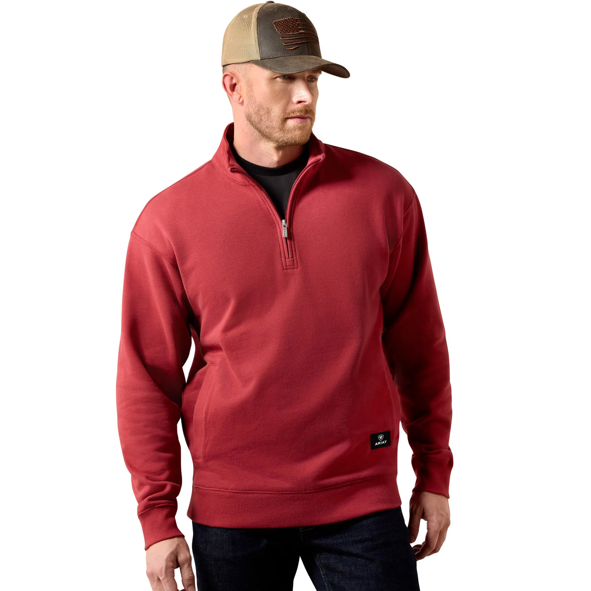 Ariat | Men's Core 1/4 Zip Sweatshirt - Brick Red
