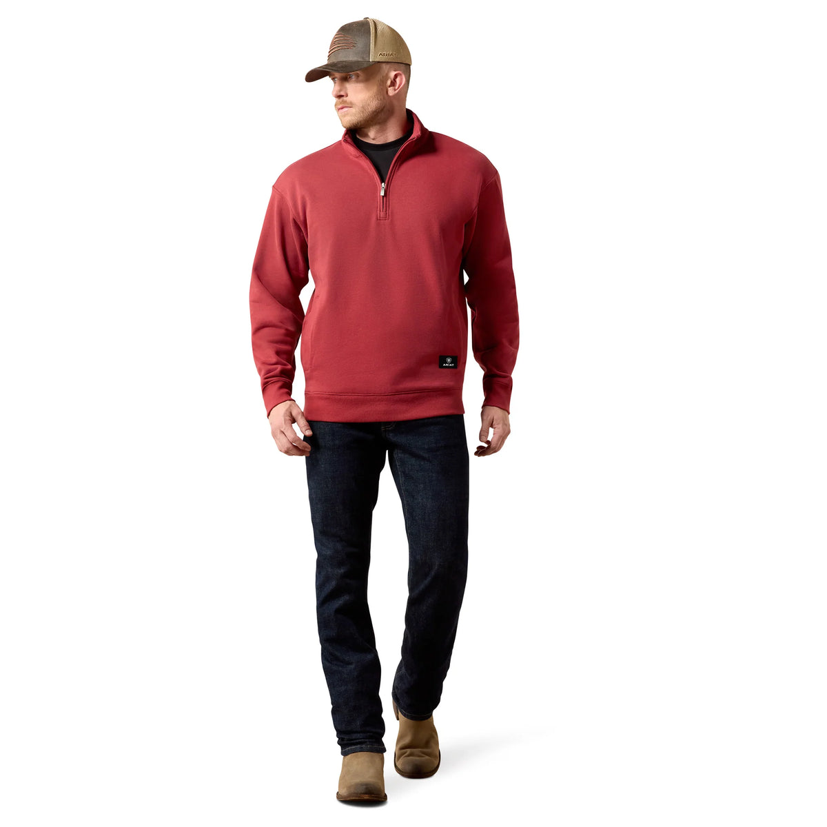 Ariat | Men's Core 1/4 Zip Sweatshirt - Brick Red