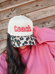 Teach Leopard Trucker Hat