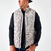 Men's Burlebo Puffer Vest - Classic Deer Camo