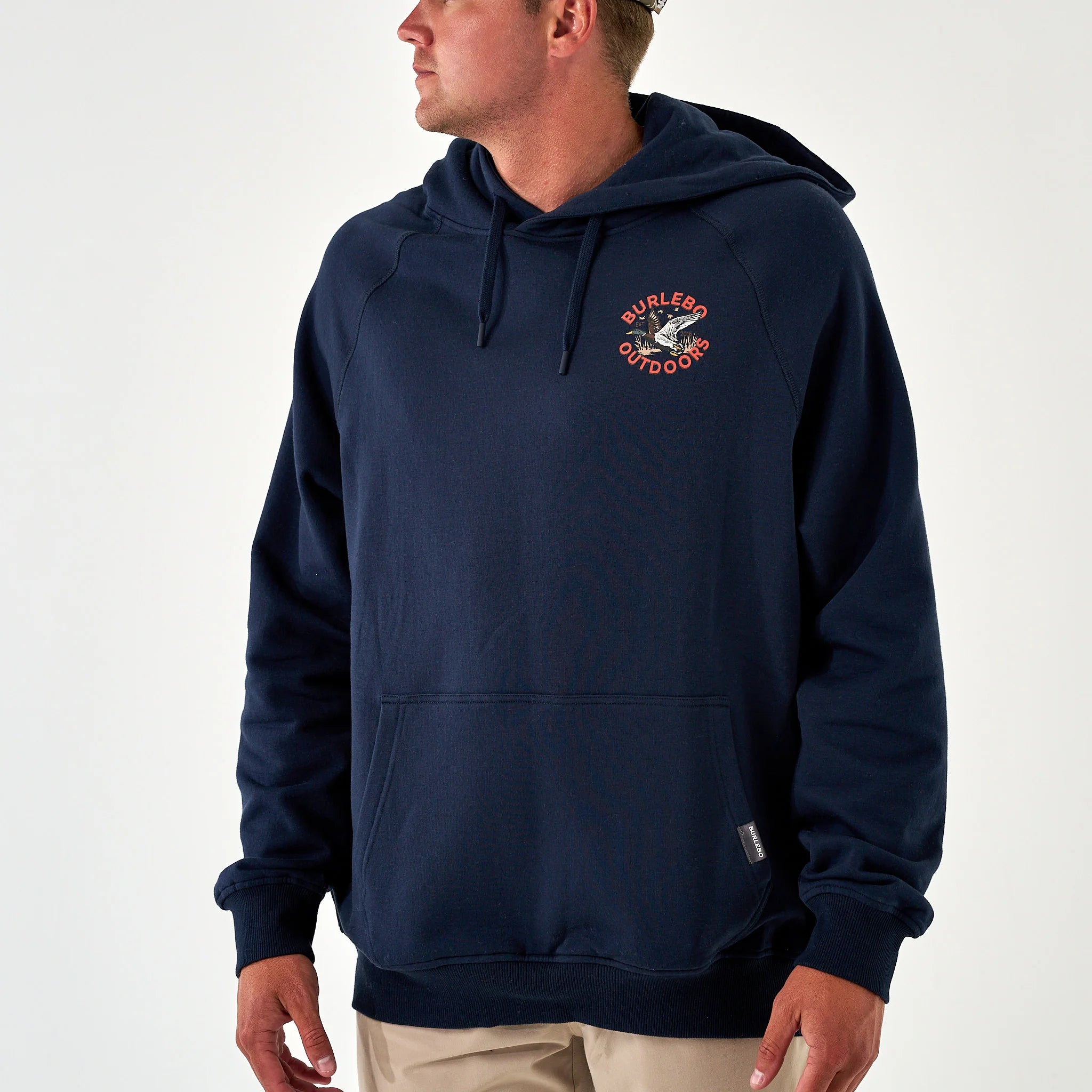 Men's Burlebo Fleece Hoodie - Old School Duck Hunt - Navy