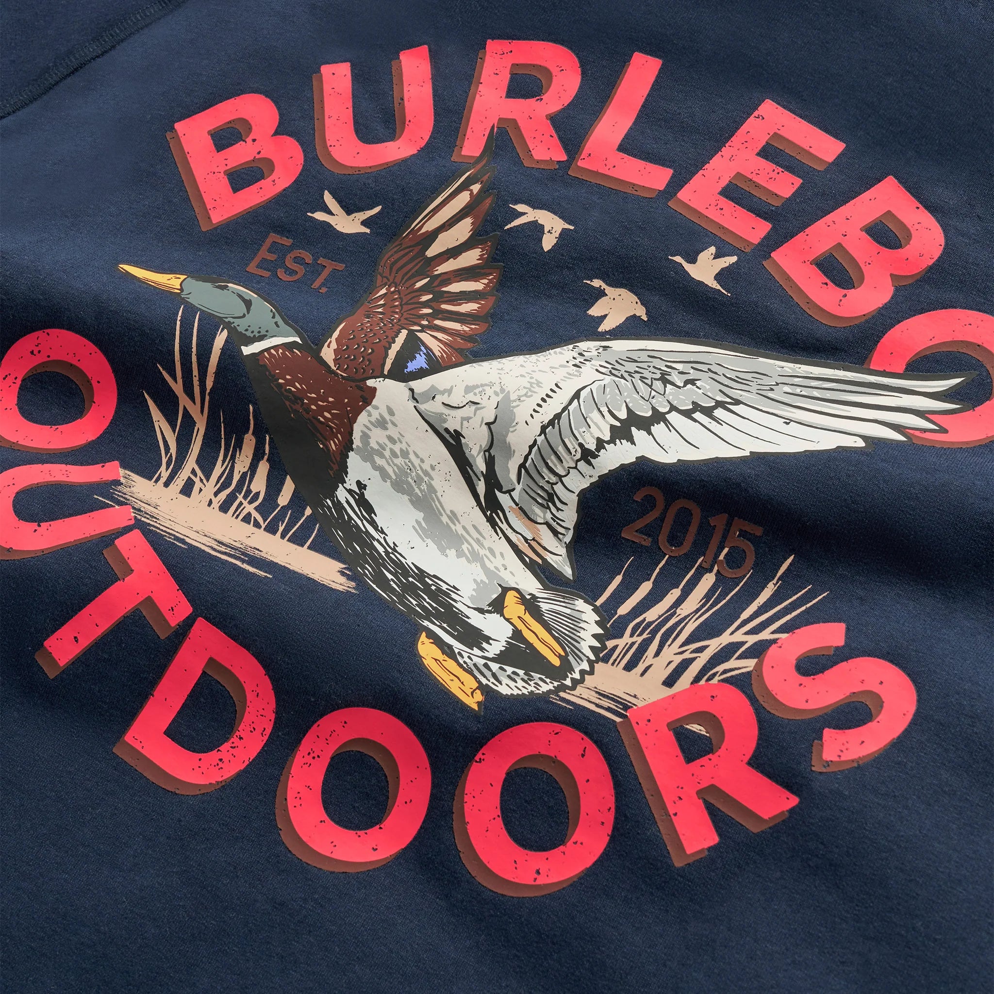 Men's Burlebo Fleece Hoodie - Old School Duck Hunt - Navy