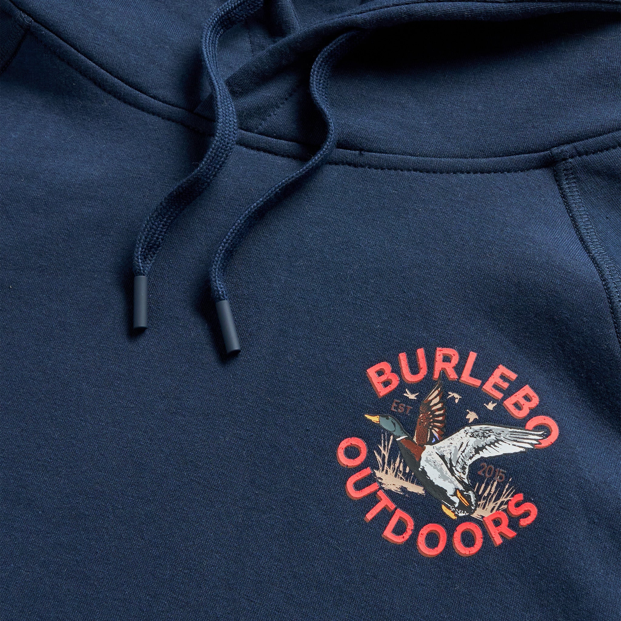 Men's Burlebo Fleece Hoodie - Old School Duck Hunt - Navy