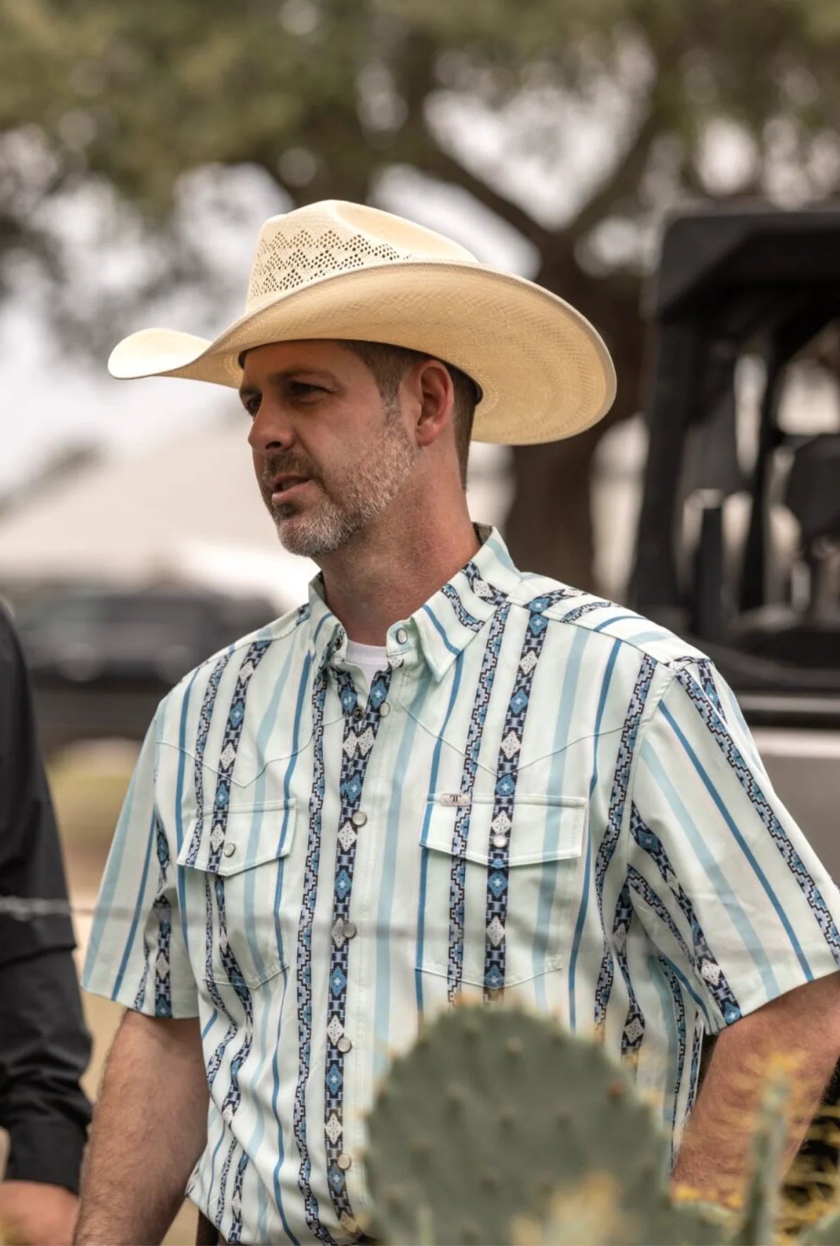 Ferrell The Post in Blue - Short Sleeve Snap Shirt
