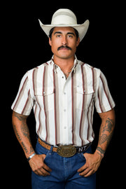 Ferrell The Tristan in Brown - Short Sleeve Snap Shirt