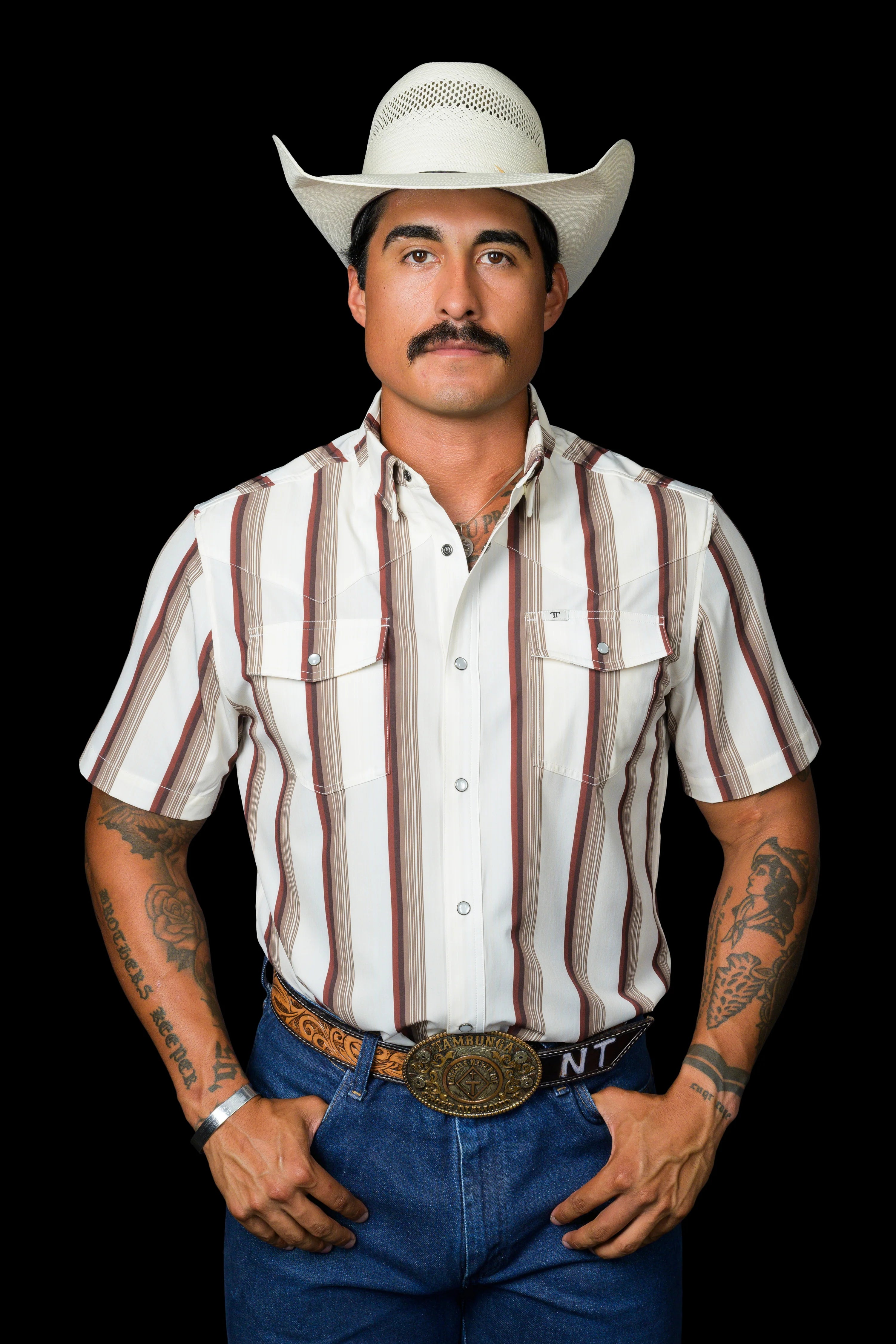 Ferrell The Tristan in Brown - Short Sleeve Snap Shirt