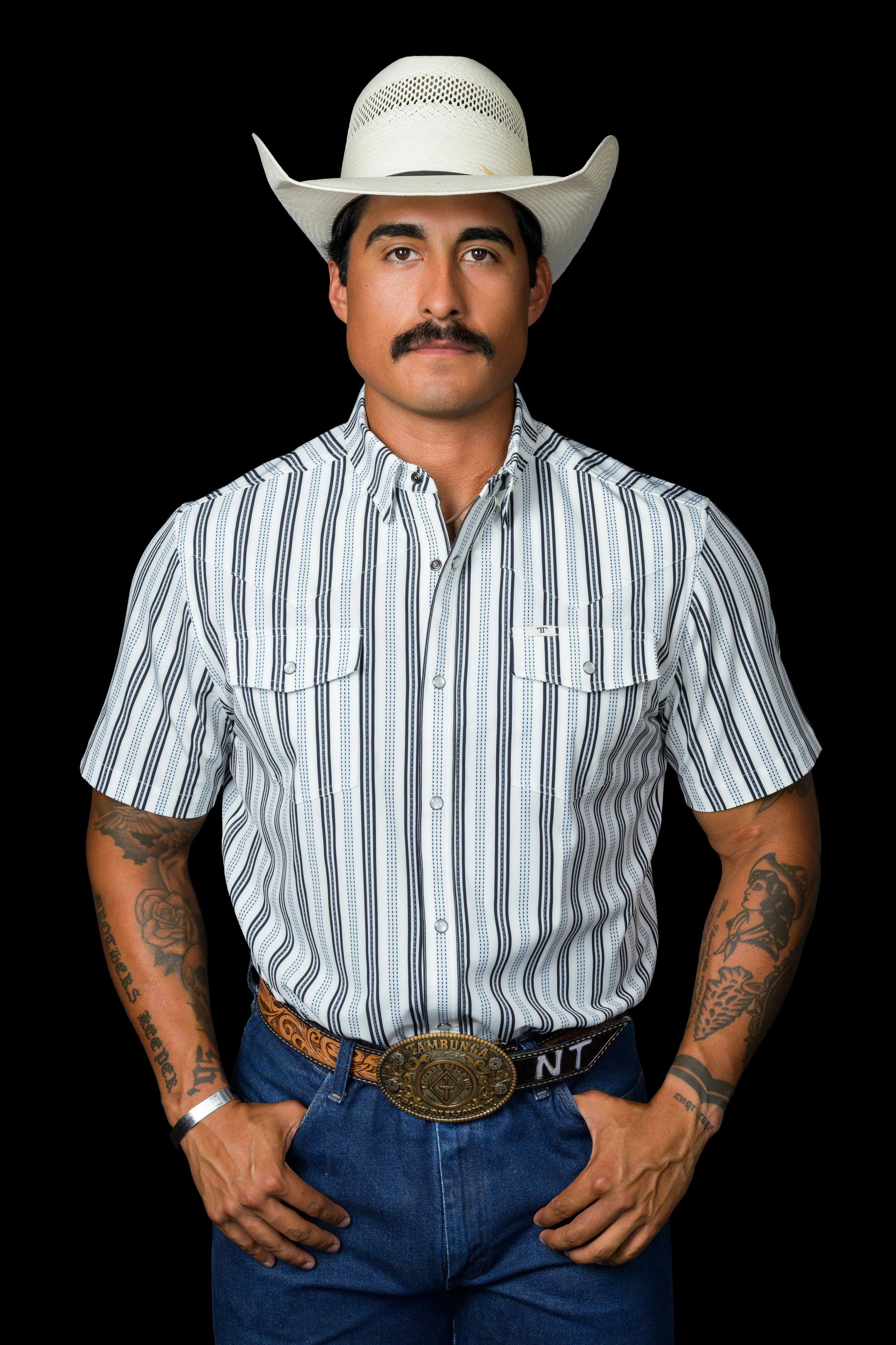 Ferrell The Jake in White - Short Sleeve Snap Shirt