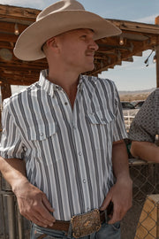 Ferrell The Jake in White - Short Sleeve Snap Shirt
