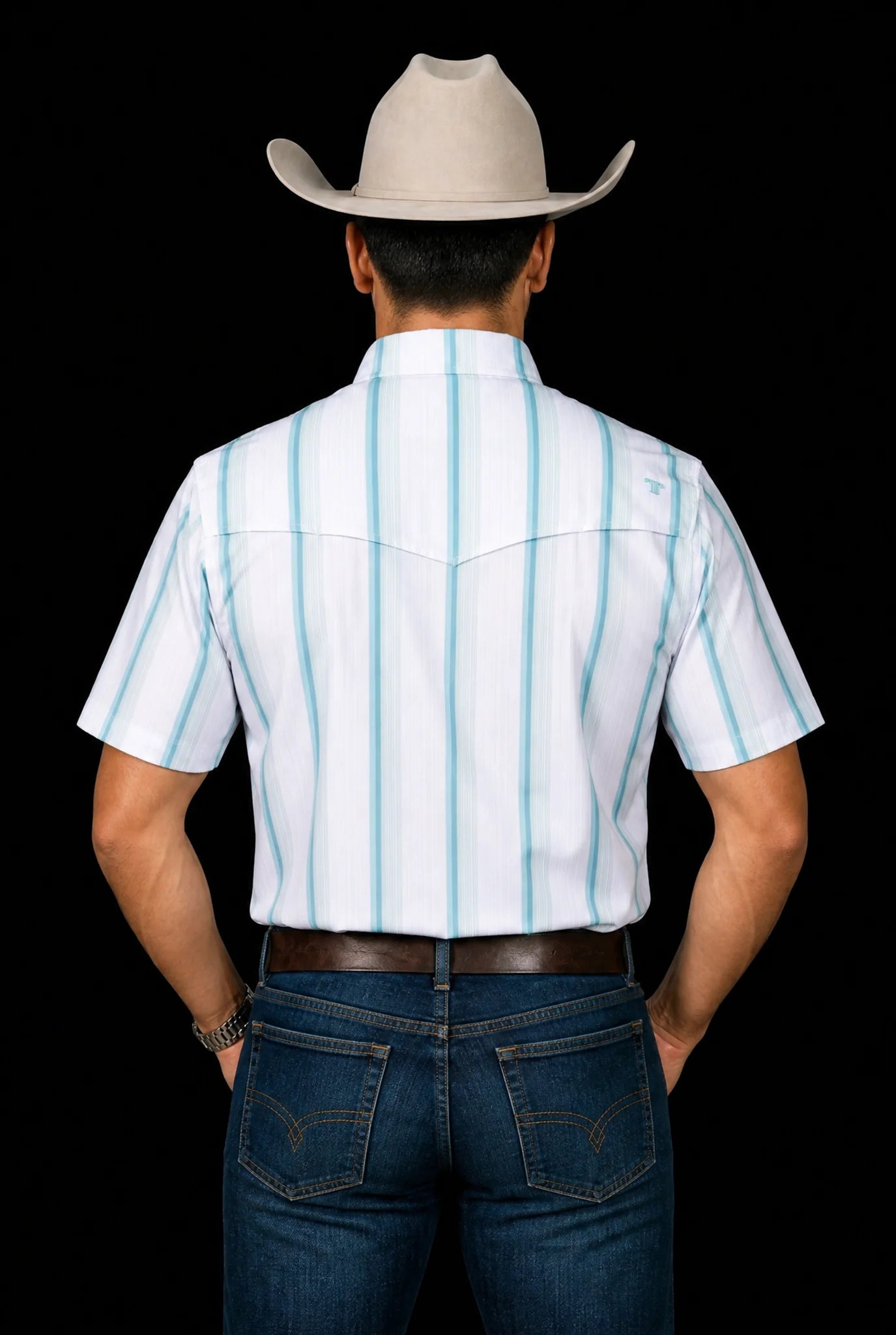 Ferrell The Tristan in Grey Green - Short Sleeve Pearl Snap Shirt