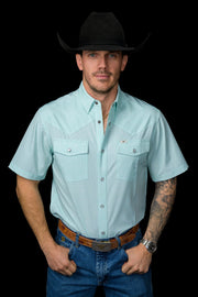 Ferrell The Carson in Mint - Short Sleeve Snap Shirt
