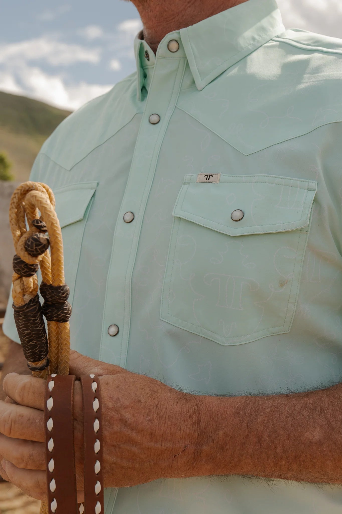 Ferrell The Carson in Mint - Short Sleeve Snap Shirt