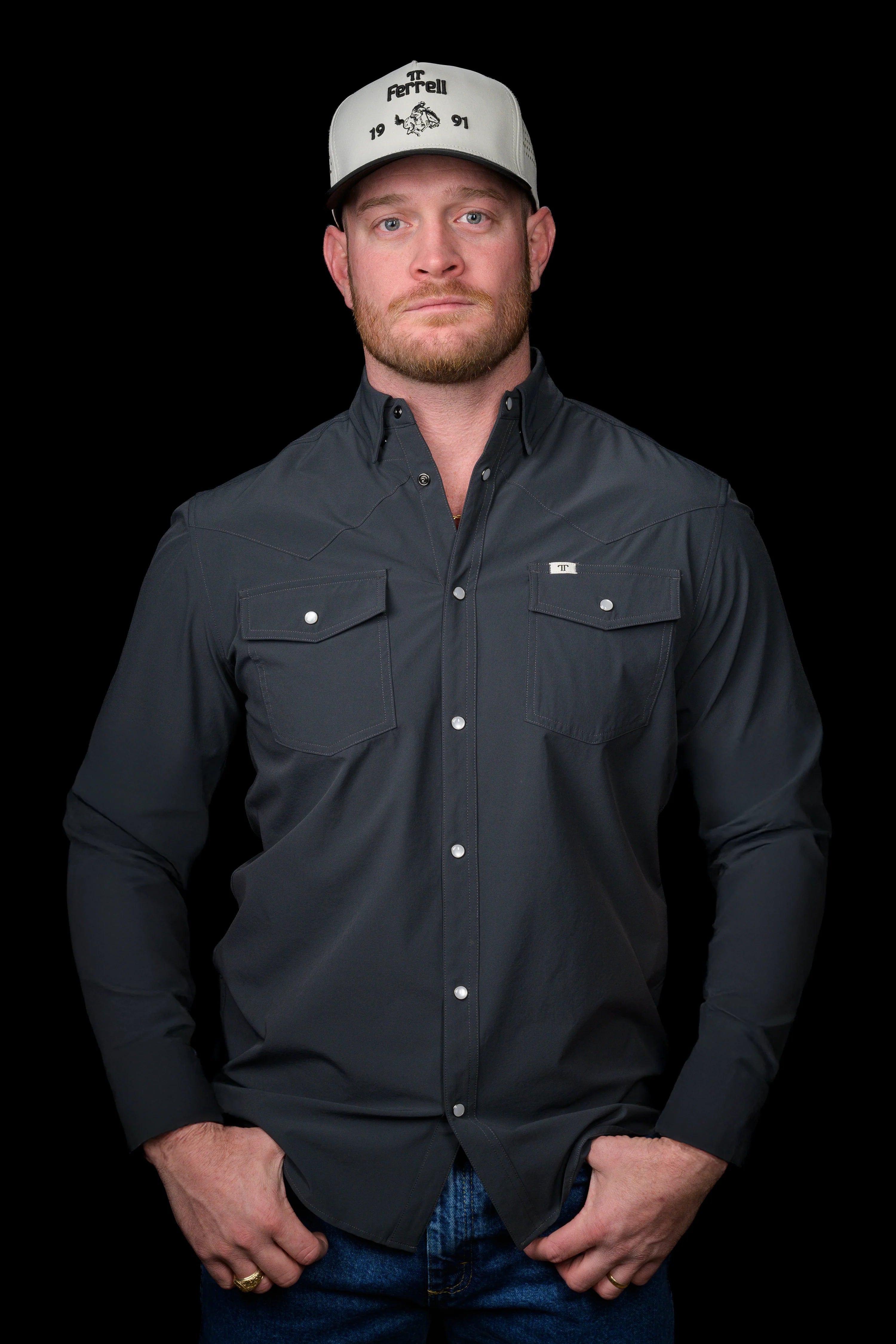Ferrell CORE - Grey Long Sleeve Snap Shirt