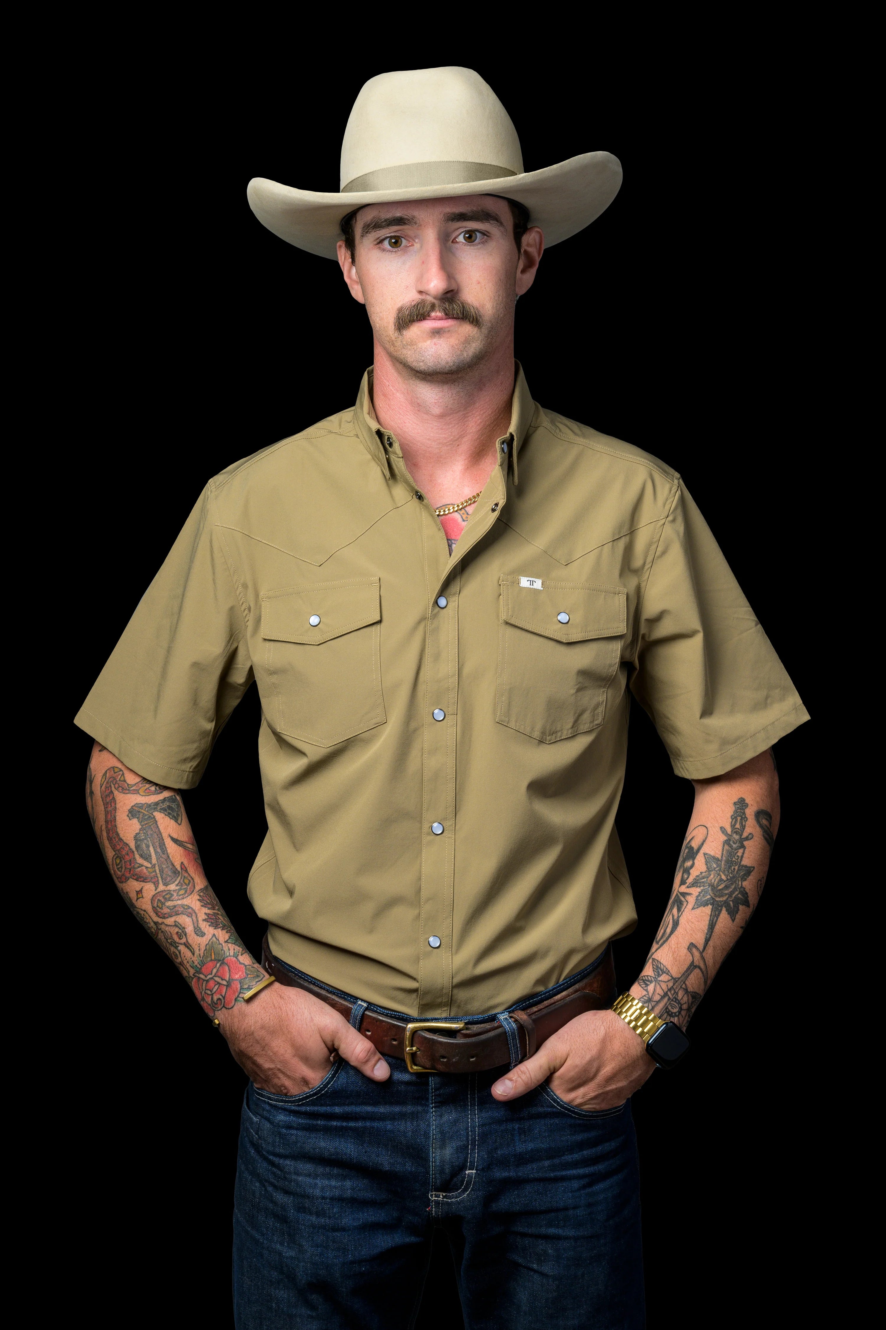 Men's Ferrell CORE - Khaki Short Sleeve Snap Shirt