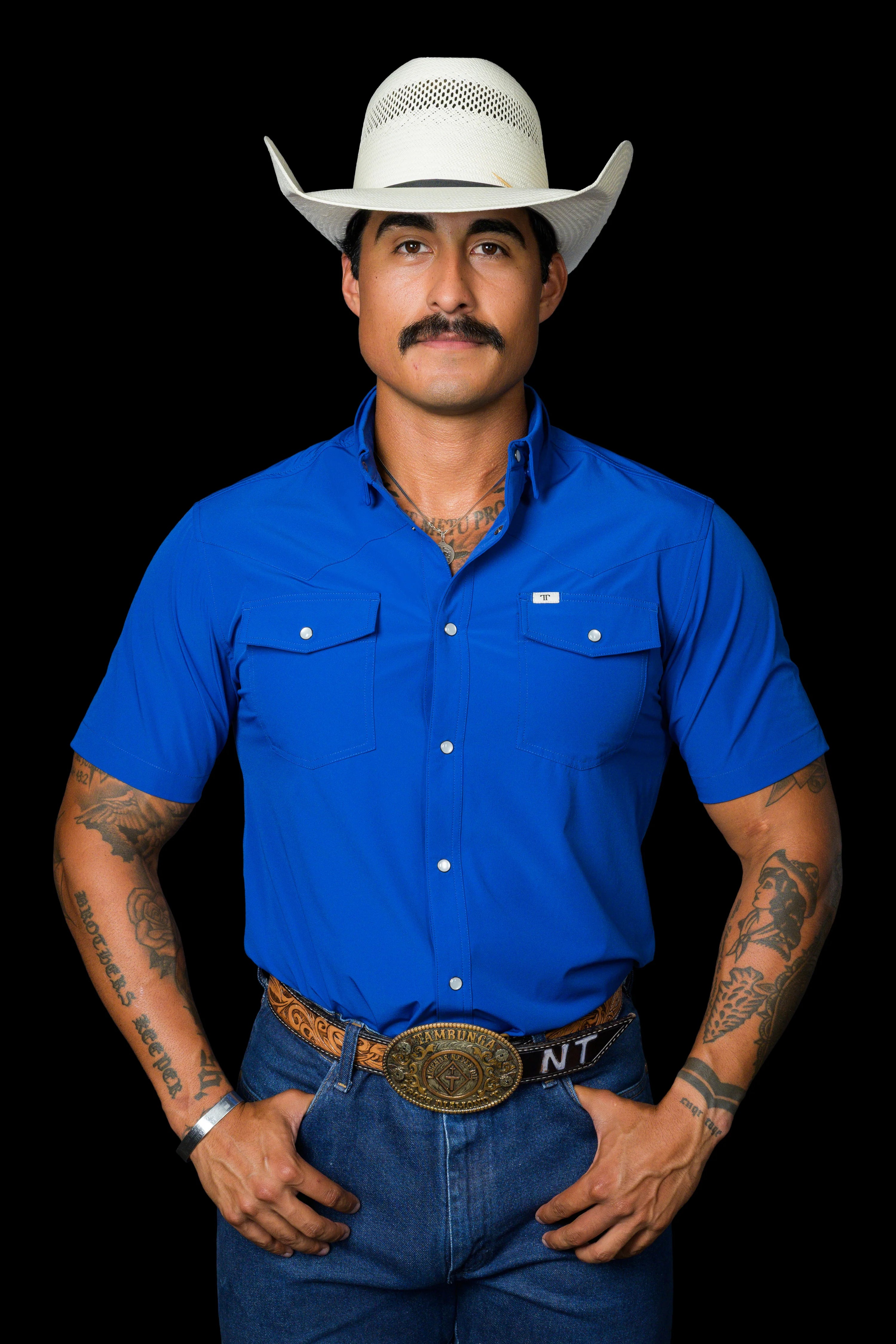 Ferrell CORE - Cobalt Blue Short Sleeve Snap Shirt
