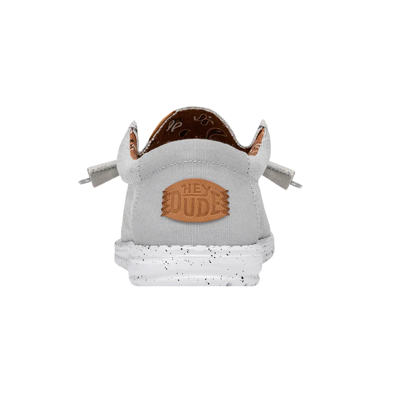Men's Hey Dude Wally Washed Canvas Light Grey