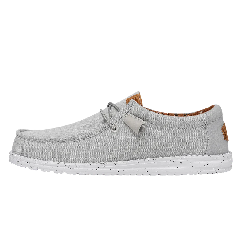 Men's Hey Dude Wally Washed Canvas Light Grey