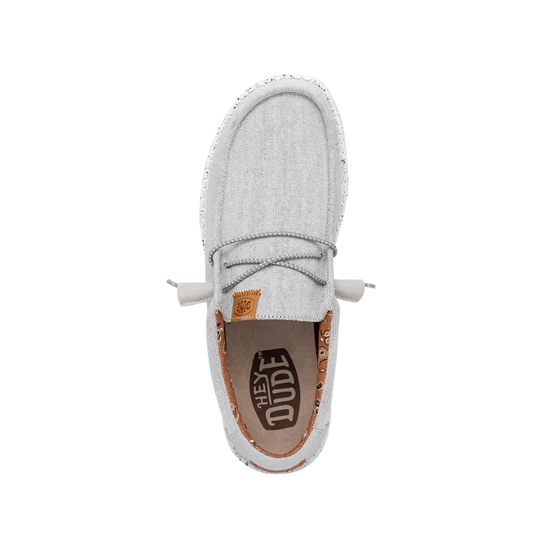 Men's Hey Dude Wally Washed Canvas Light Grey