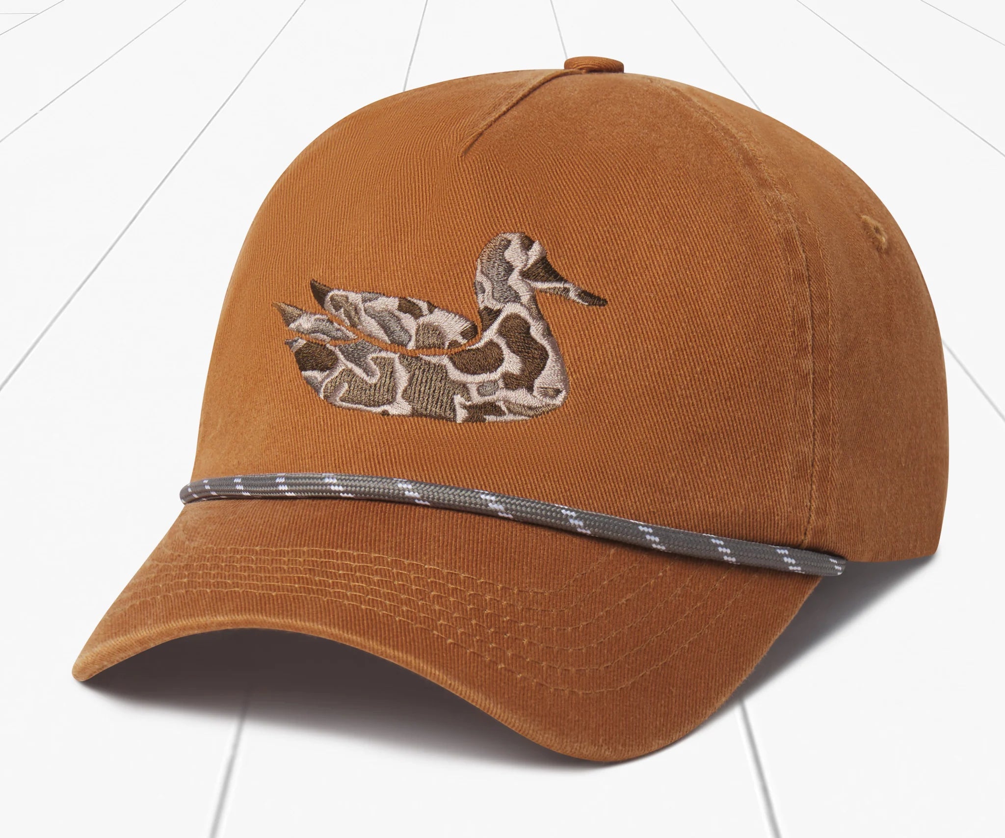 Southern Marsh Camo Duck Ensenada Rope Cap - Burnt Orange
