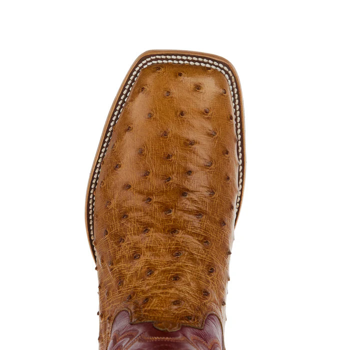 Men's Horse Power Red Station Antique Saddle Full Quill Ostrich Boots