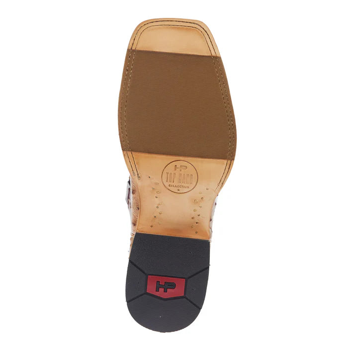 Men's Horse Power Red Station Antique Saddle Full Quill Ostrich Boots