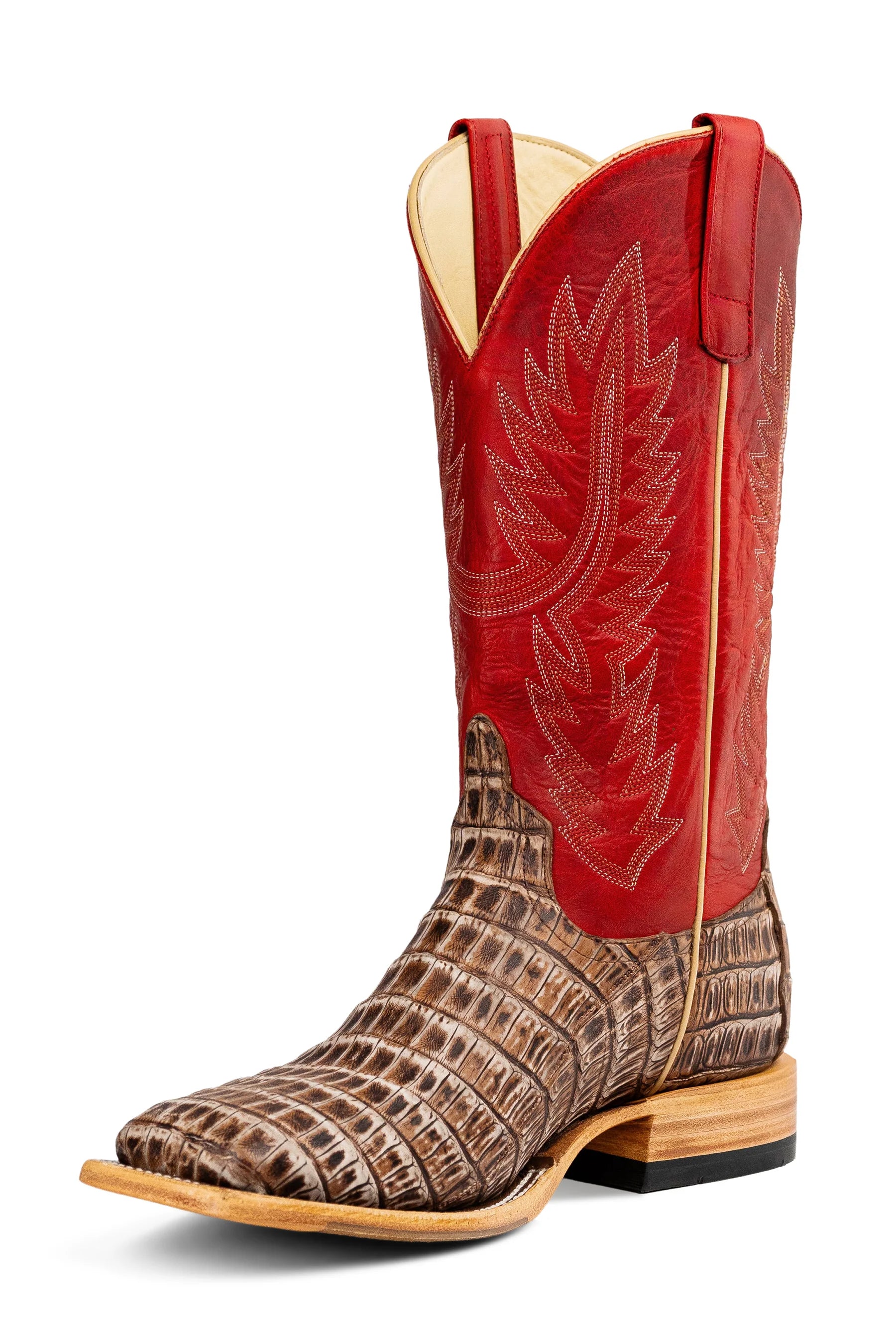 Men's Horse Power Cigar Sundance Caiman Tail with 13" Red Texas Tops