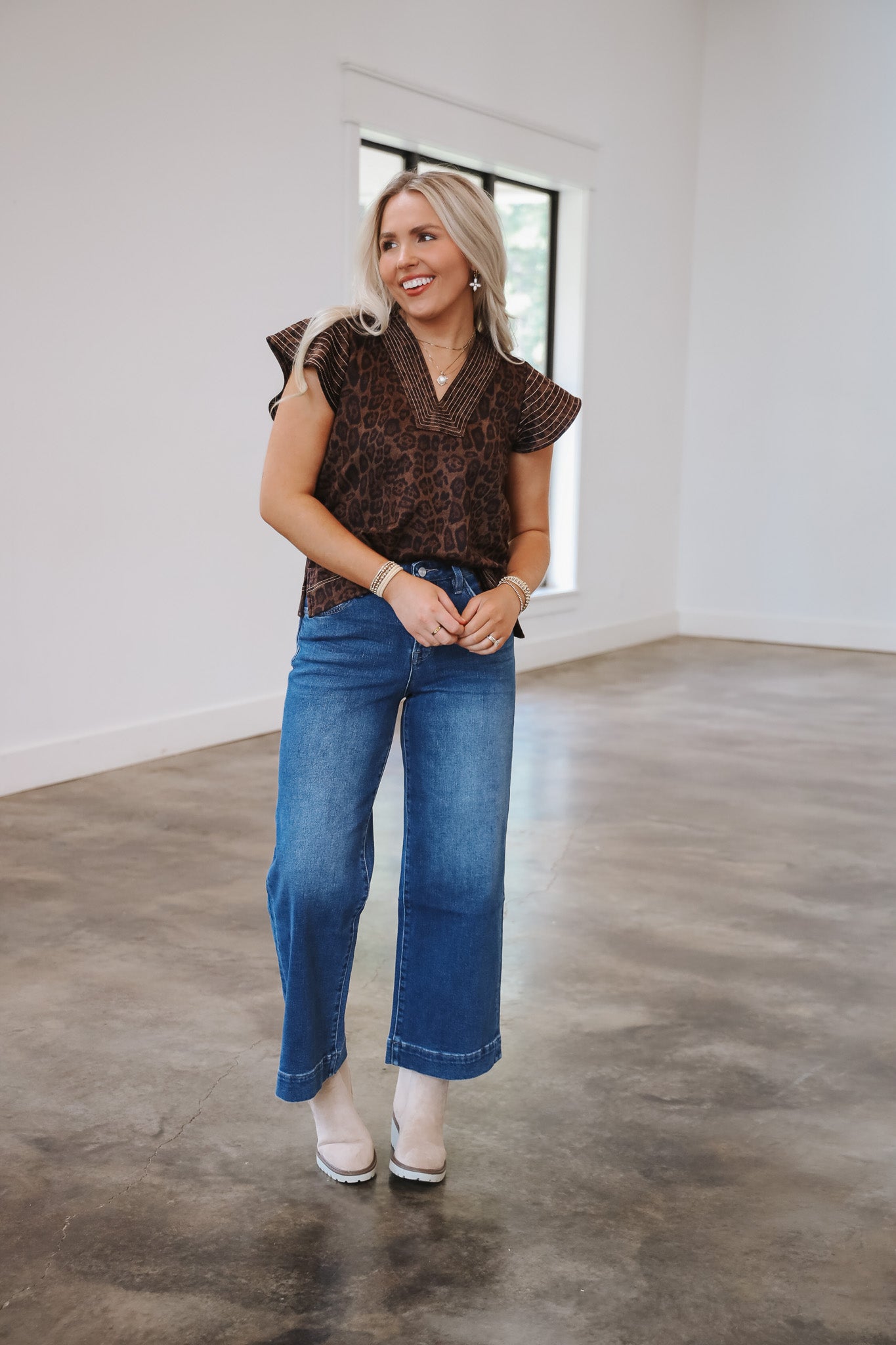 Wild Instincts Brown Leopard Top