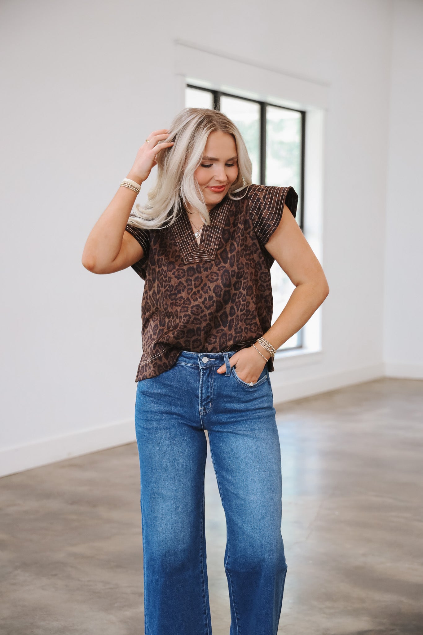 Wild Instincts Brown Leopard Top