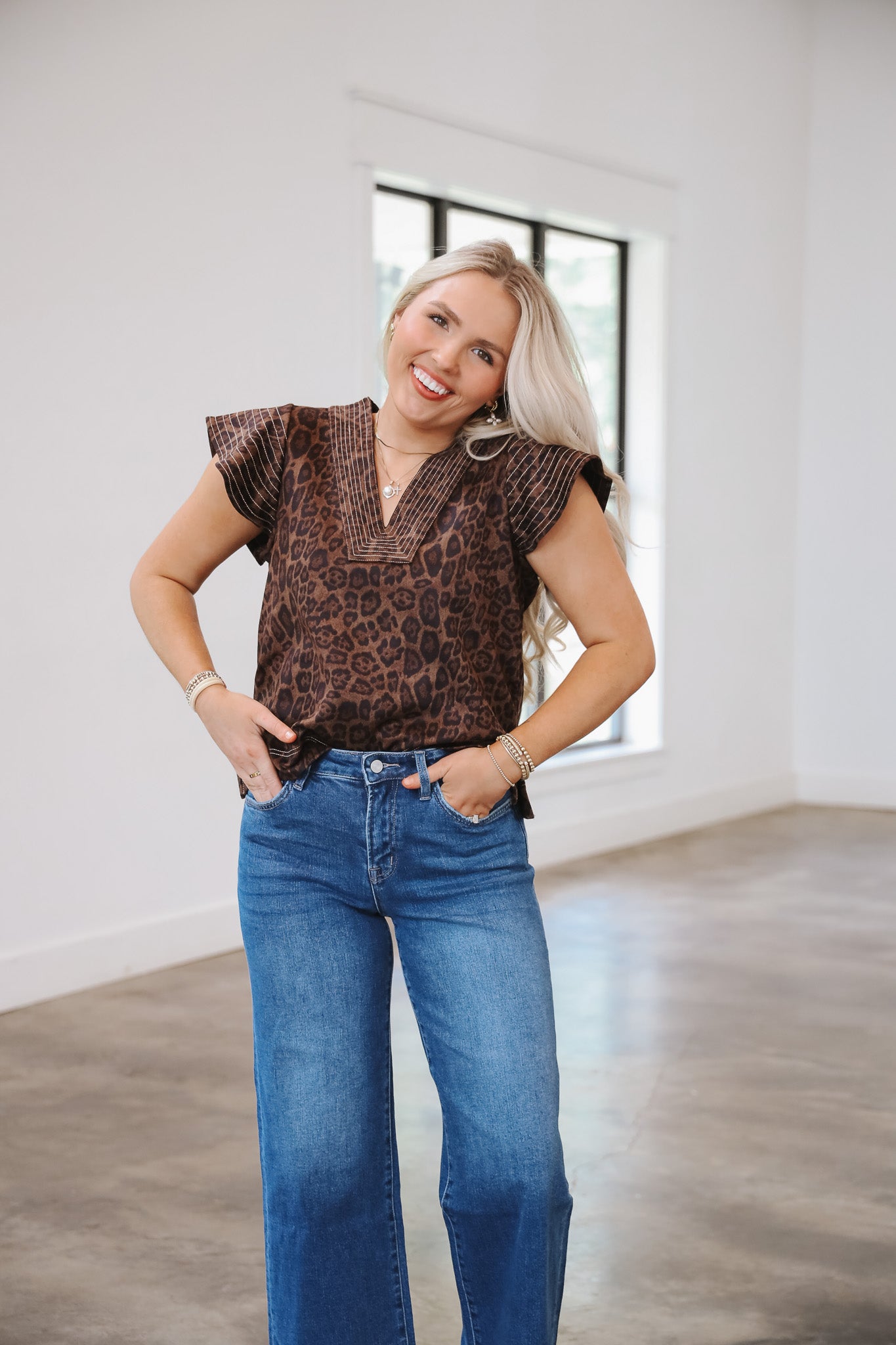 Wild Instincts Brown Leopard Top