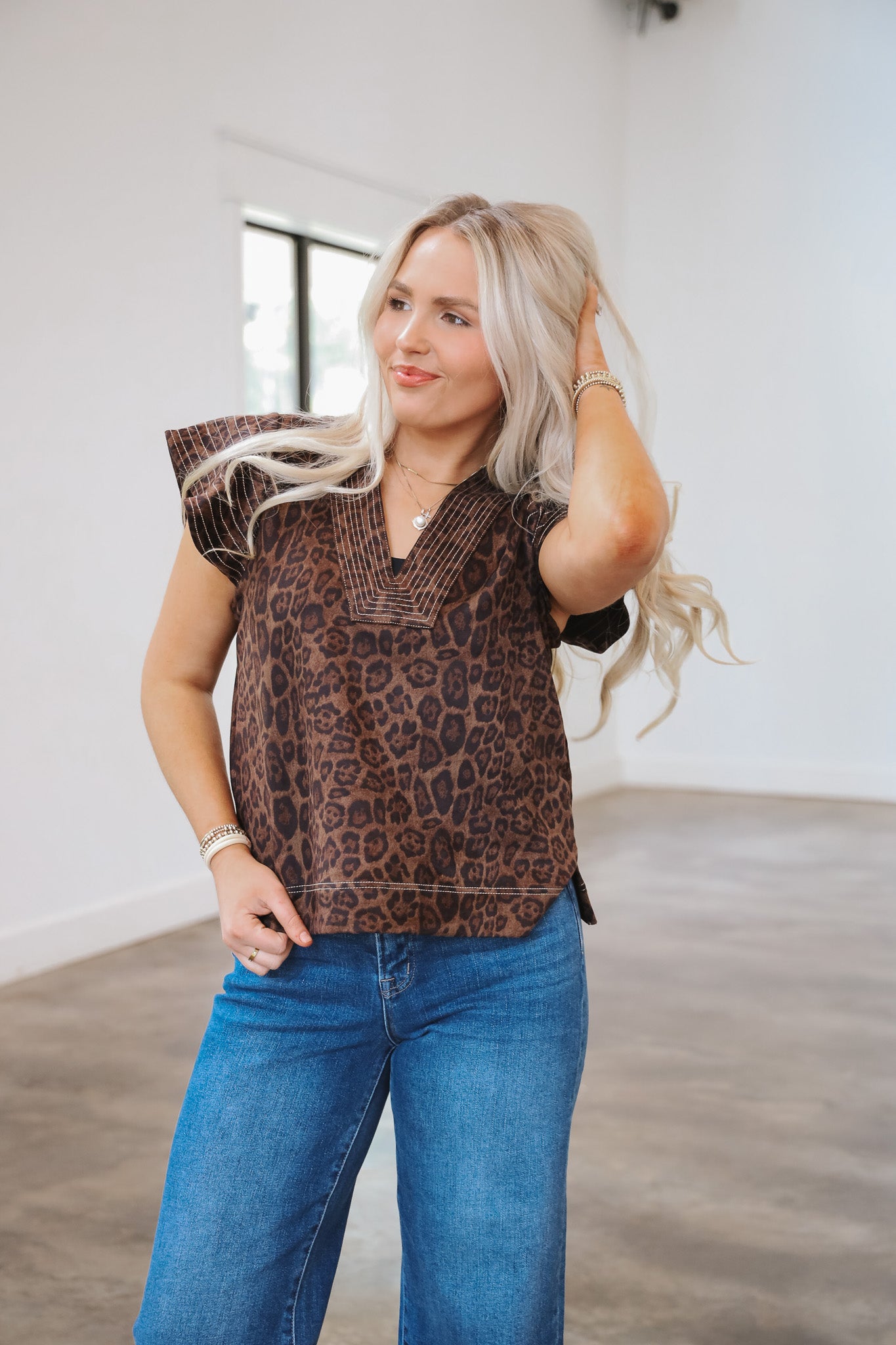 Wild Instincts Brown Leopard Top