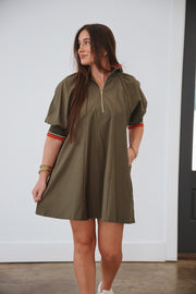 Run Around Town Olive Dress