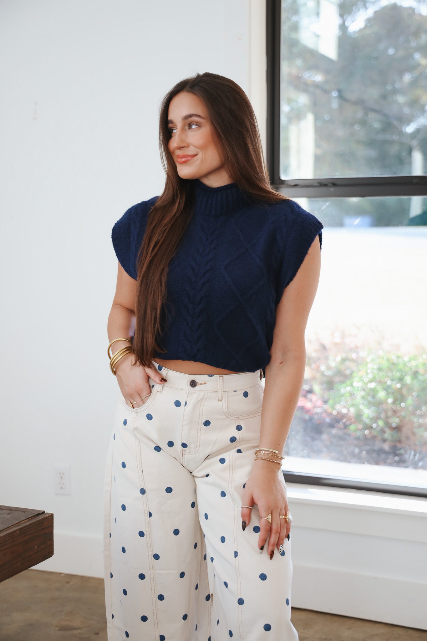 Cozy Cues Navy Sweater