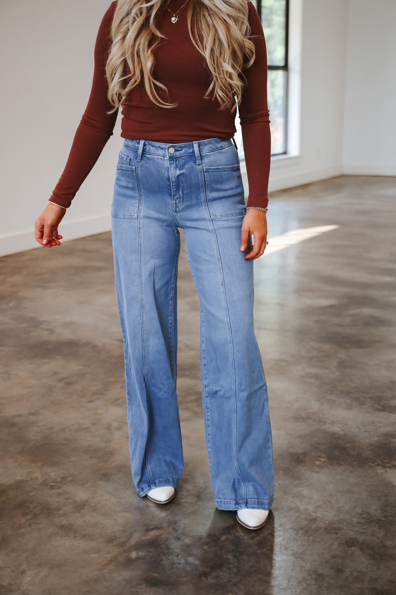 Holly High Rise Full Length Wide Leg Jeans