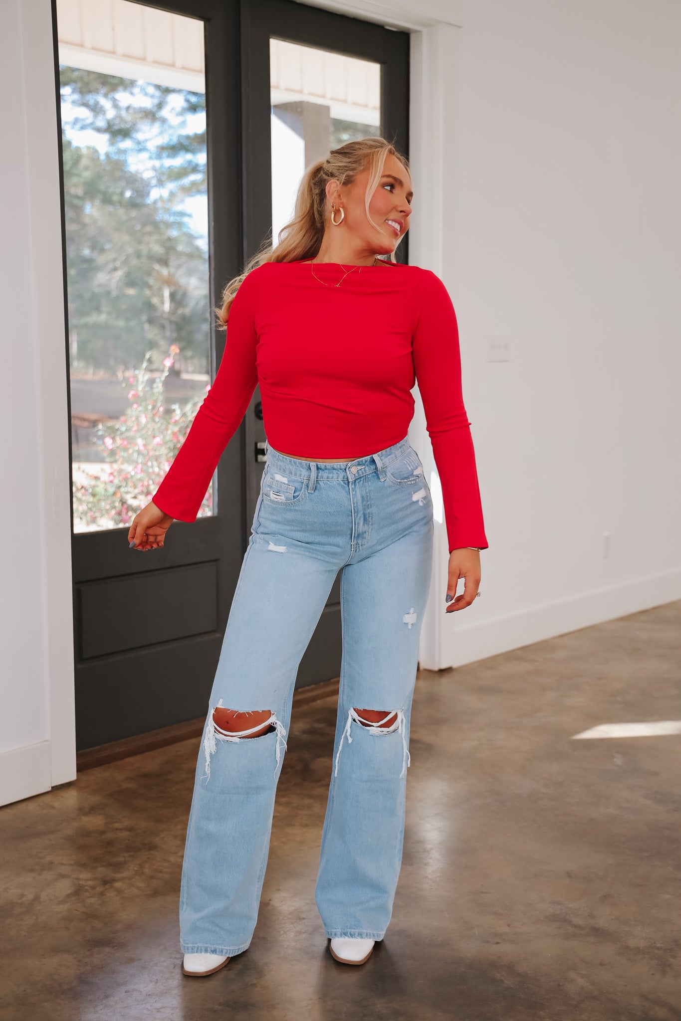 Uptown Charm Red Top