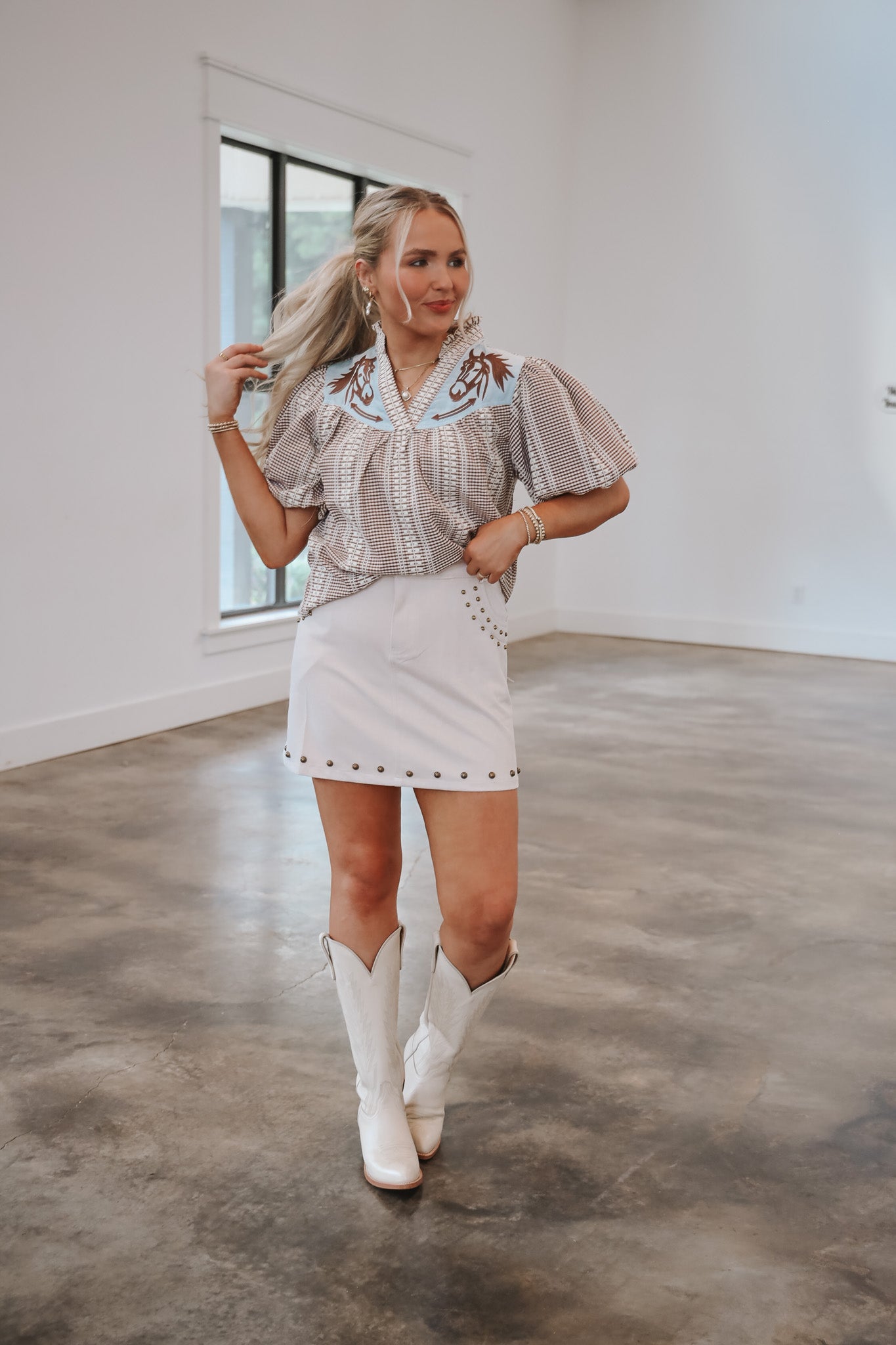 Gallop & Grace Brown Top