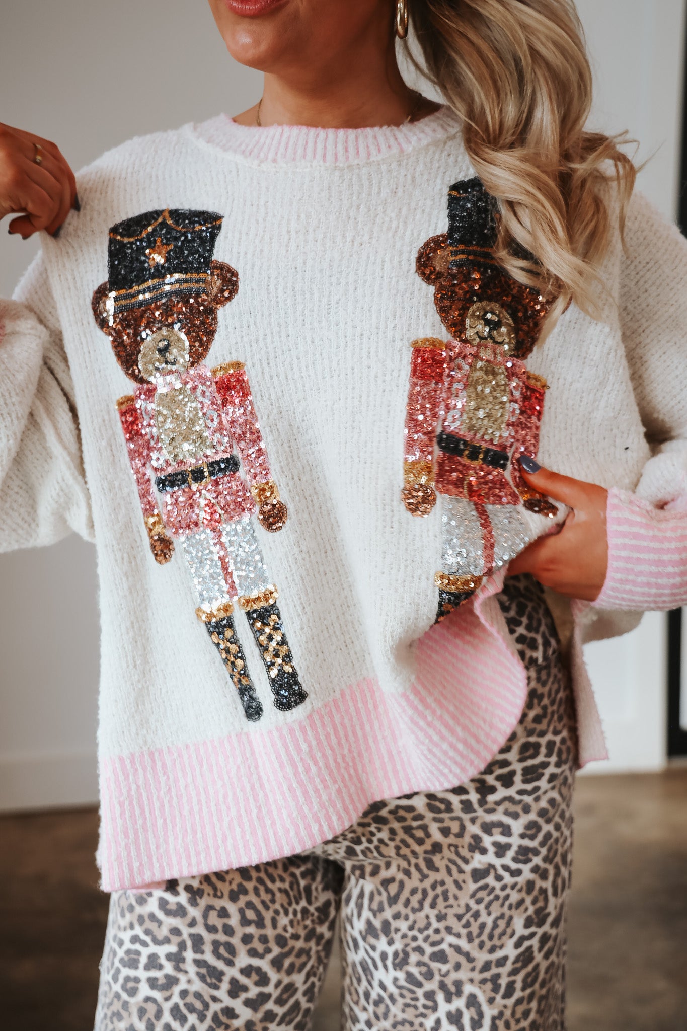 Beary Festive Sequin Sweater
