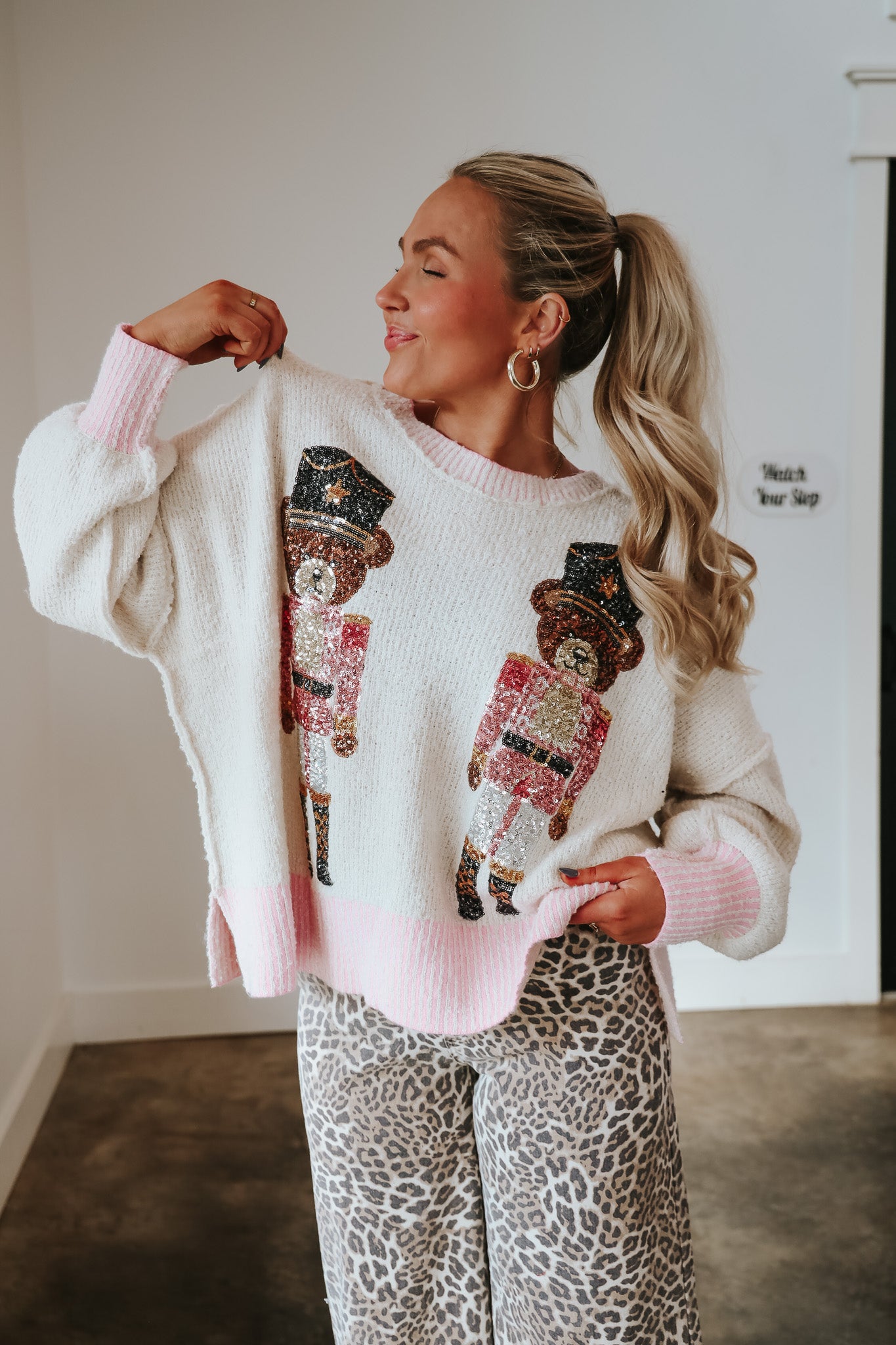 Beary Festive Sequin Sweater